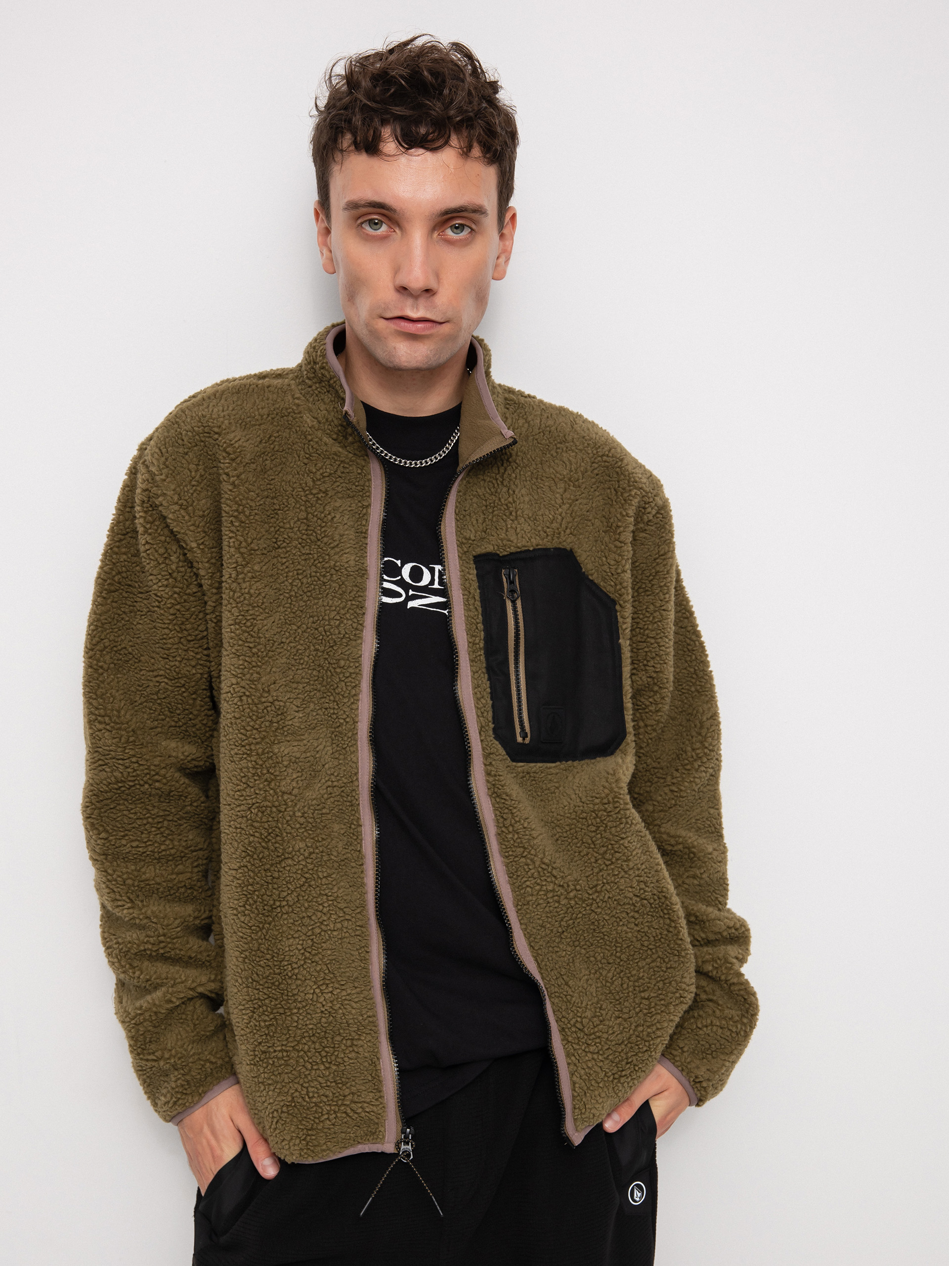 Pentru bărbați Hanorac Volcom Muzzer Fuzzar Zip (service green)