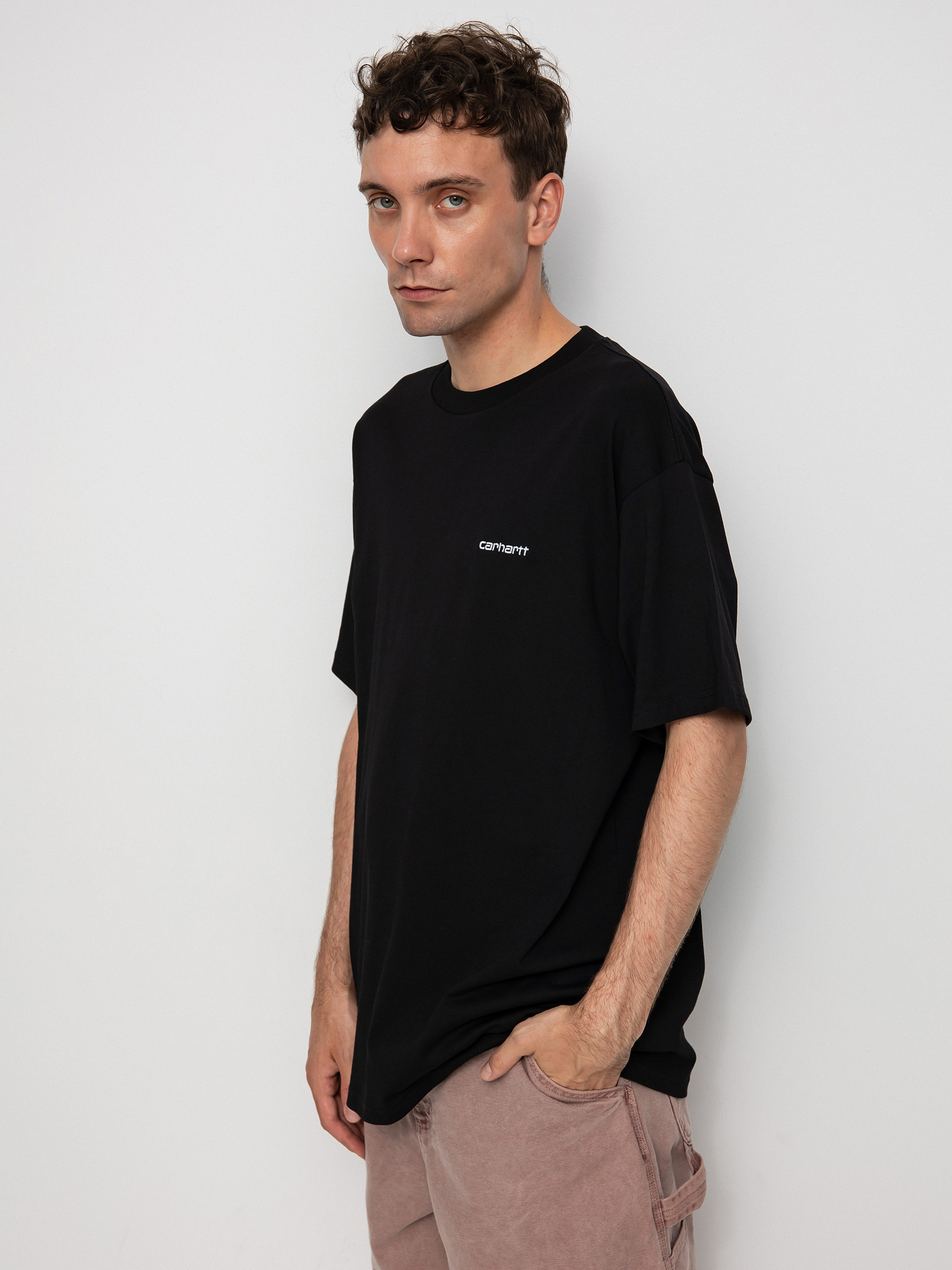 Tricou Carhartt WIP Script Embroidery (black/white)