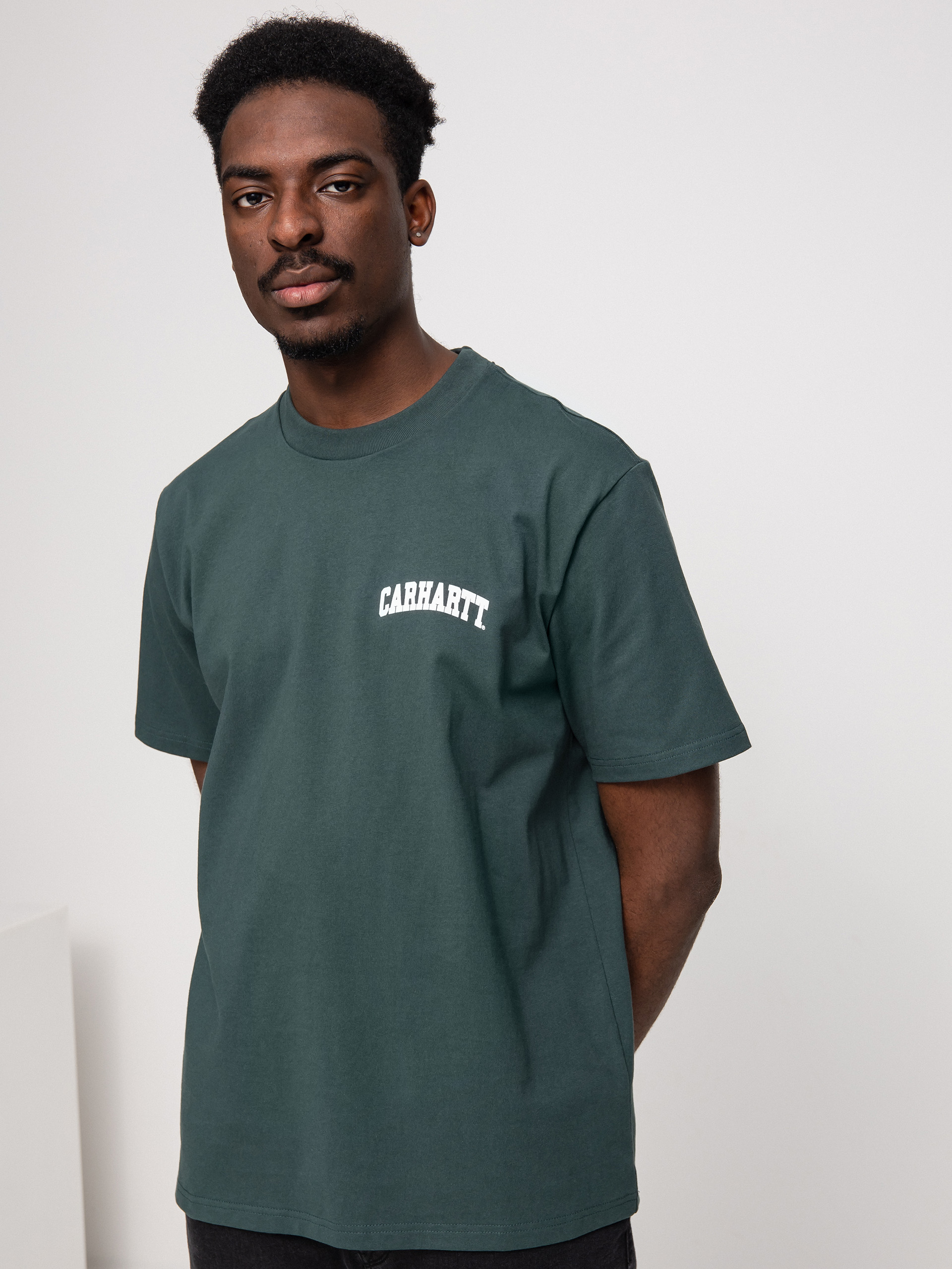 Tricou Carhartt WIP University Script (juniper/white)