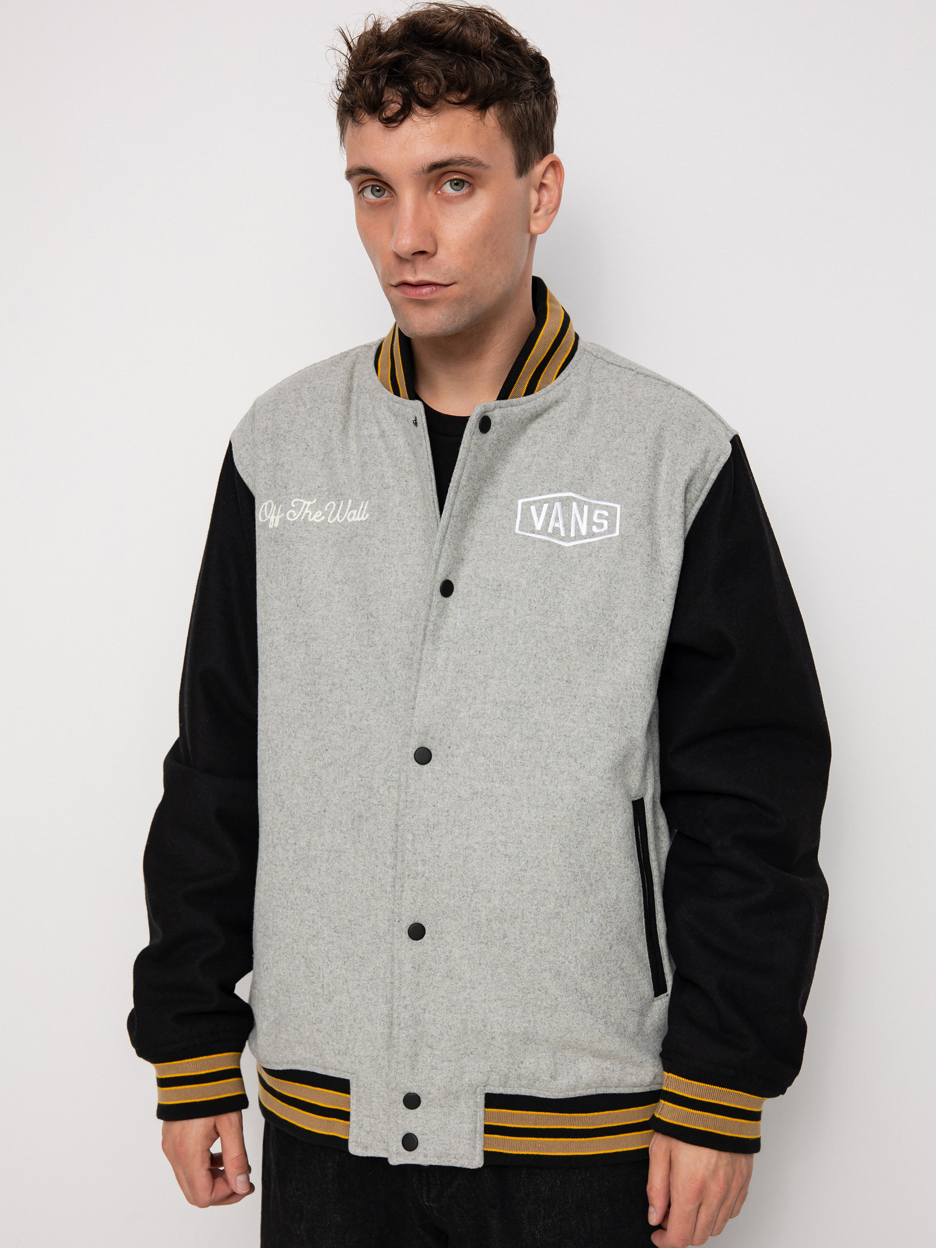 Geacă Vans Checkerboard Research Varsity (checkerboard research charcoal heather/b)