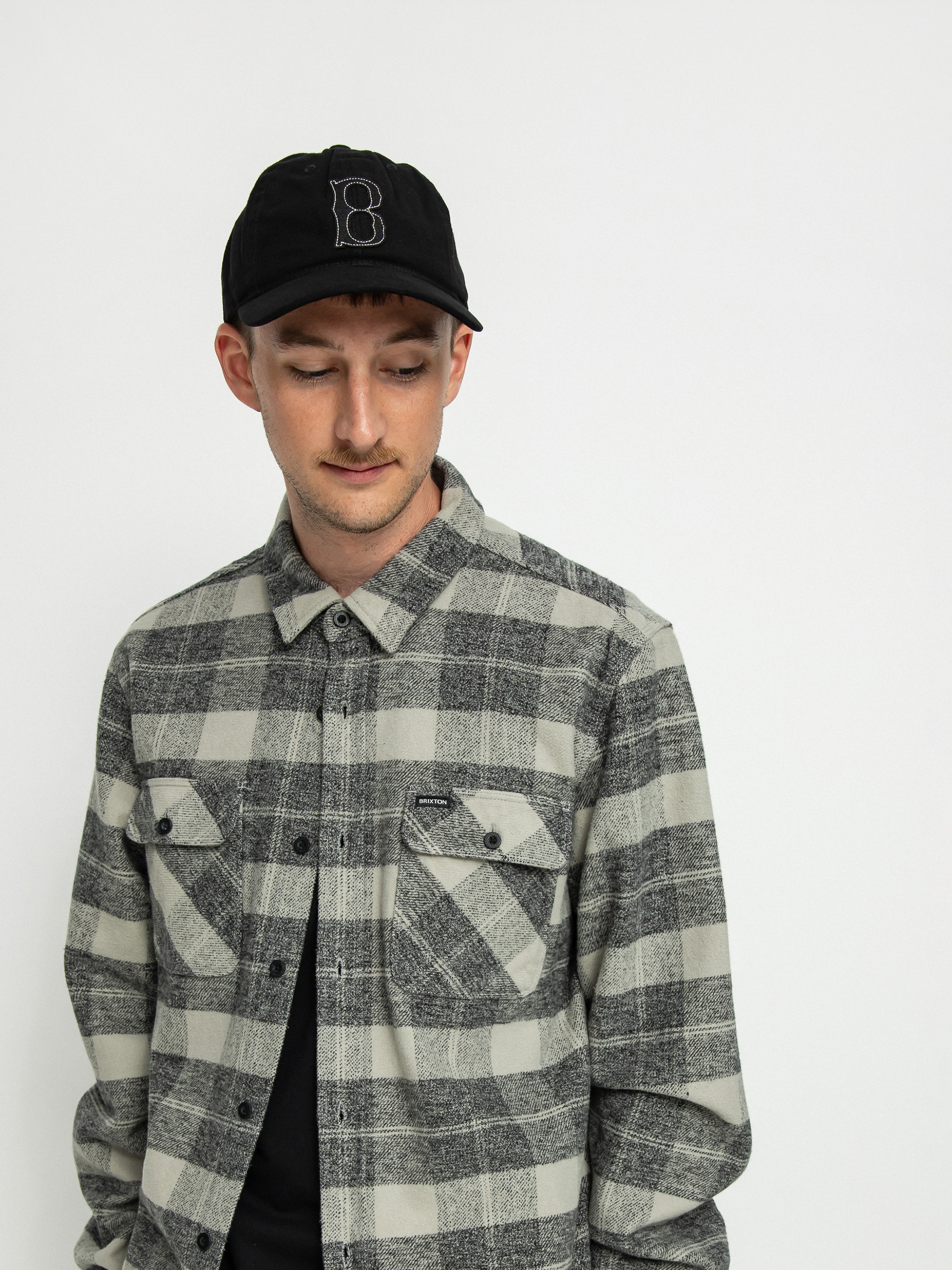 Cămașă Brixton Bowery Heavy Weight Ls (black/charcoal)