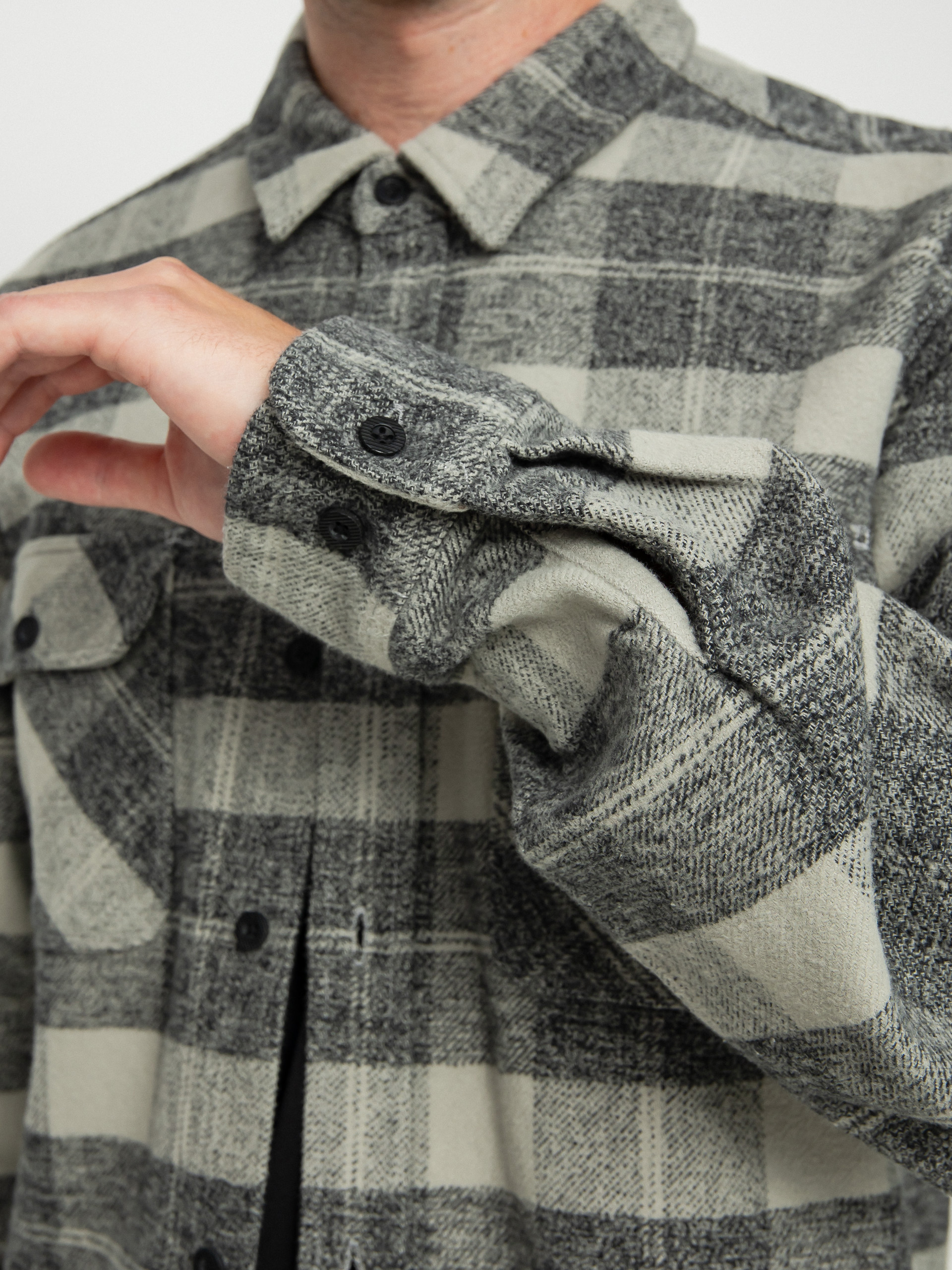 Cămașă Brixton Bowery Heavy Weight Ls (black/charcoal)