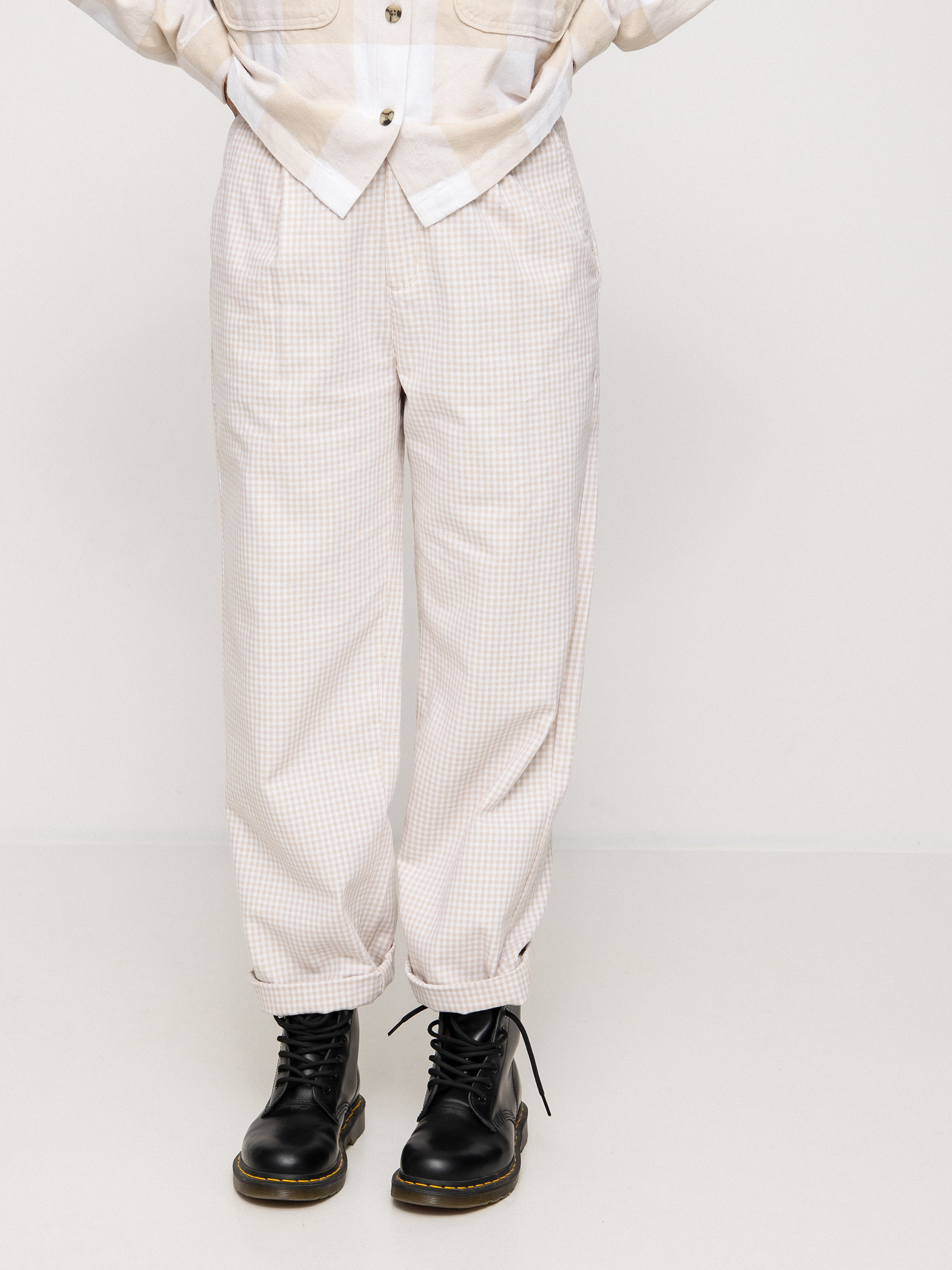 Pantaloni Brixton Victory Trouser Wmn (beige gingham)