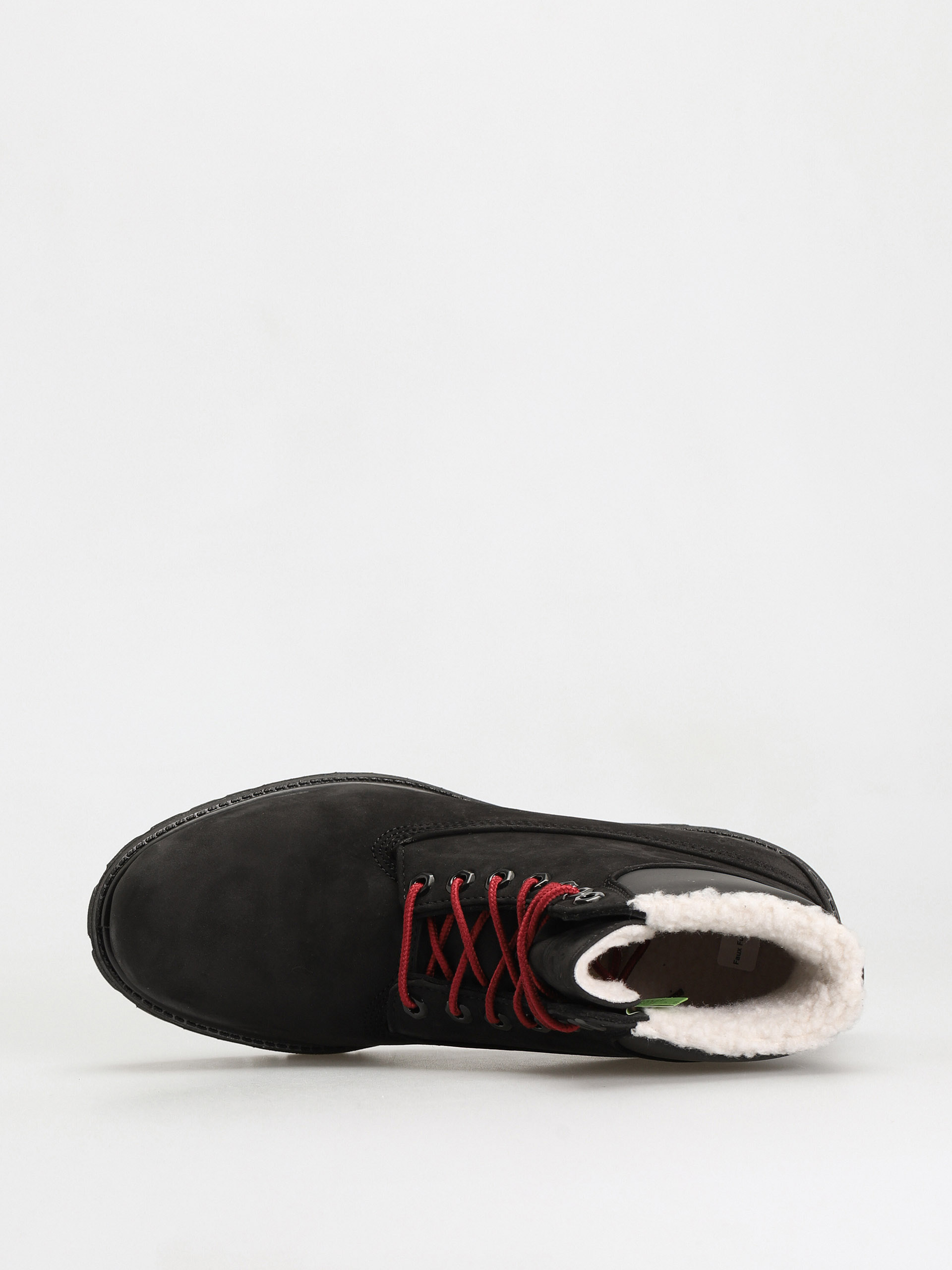 Pantofi Timberland 6 In Premium Fur/Warm Lin (black nubuck/red)