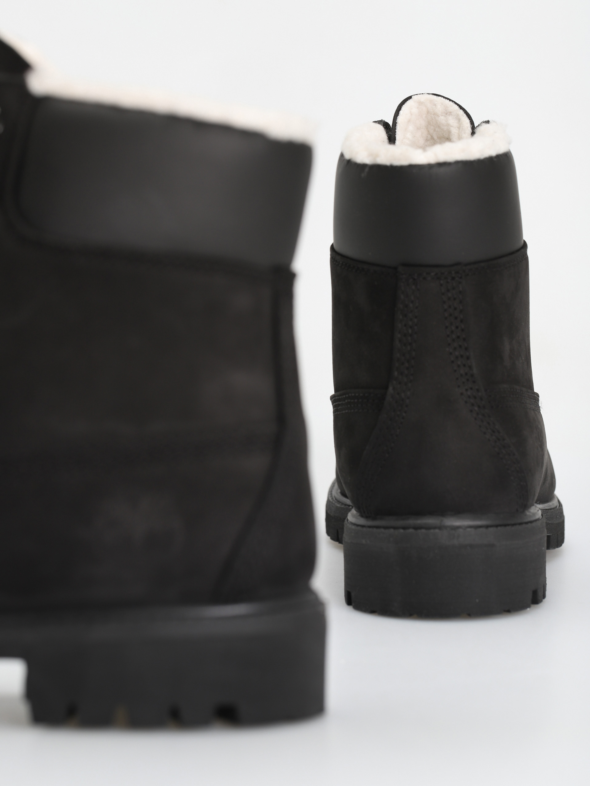 Pantofi Timberland 6 In Premium Fur/Warm Lin (black nubuck/red)