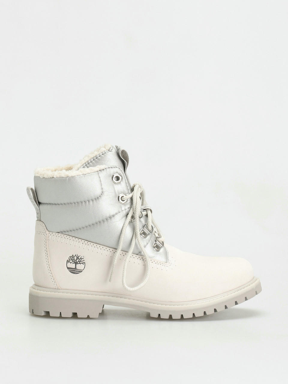 Pantofi Timberland 6 Prem Puffer Bt Wp Wmn (white nubuck/silver)