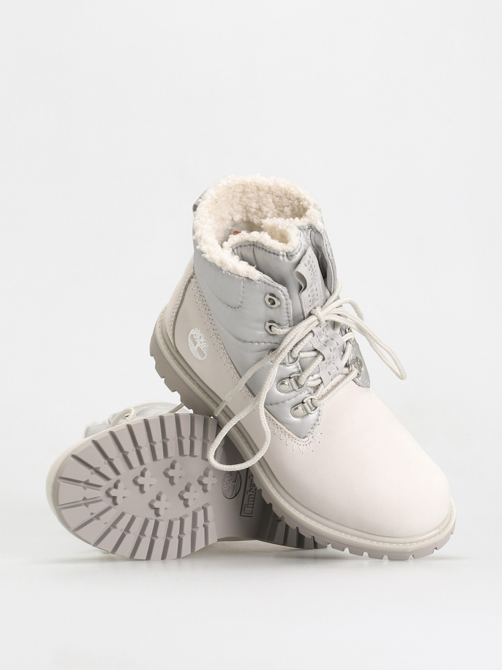 Pantofi Timberland 6 Prem Puffer Bt Wp Wmn (white nubuck/silver)