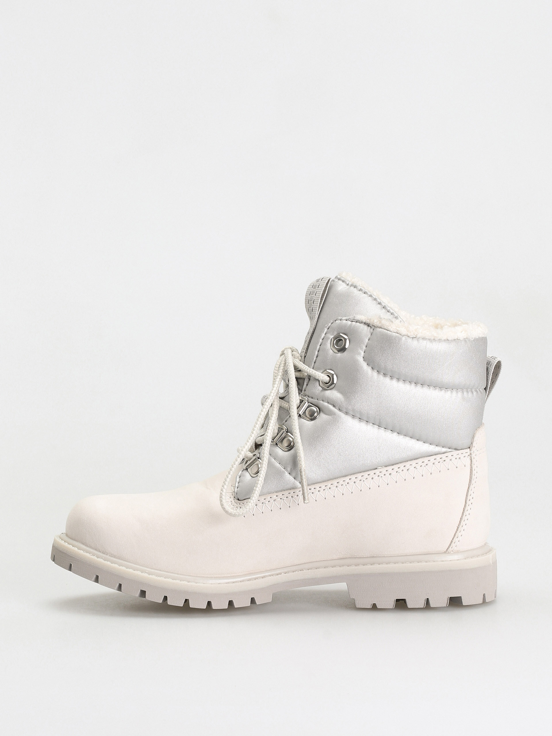 Pantofi Timberland 6 Prem Puffer Bt Wp Wmn (white nubuck/silver)