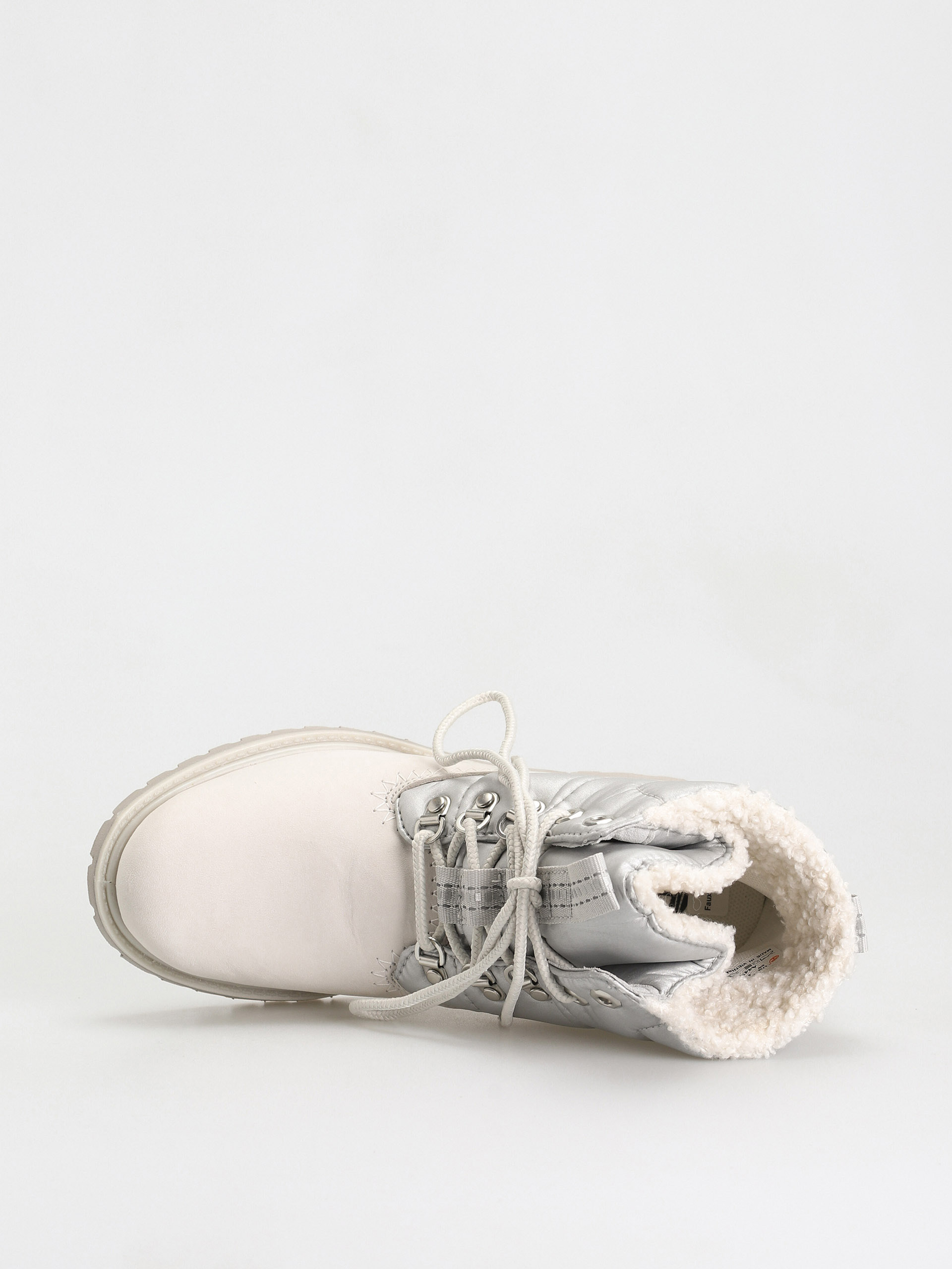 Pantofi Timberland 6 Prem Puffer Bt Wp Wmn (white nubuck/silver)