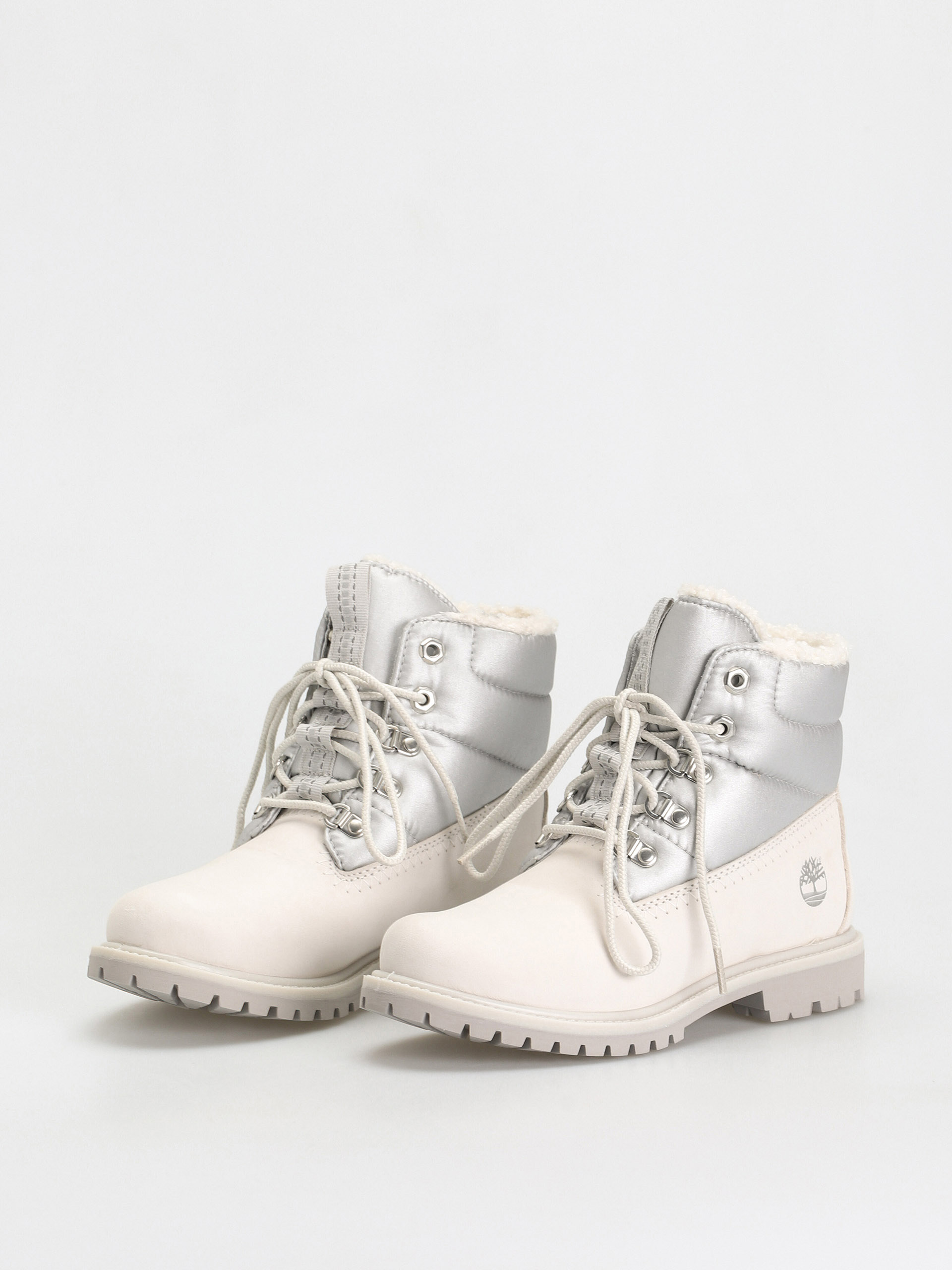 Pantofi Timberland 6 Prem Puffer Bt Wp Wmn (white nubuck/silver)