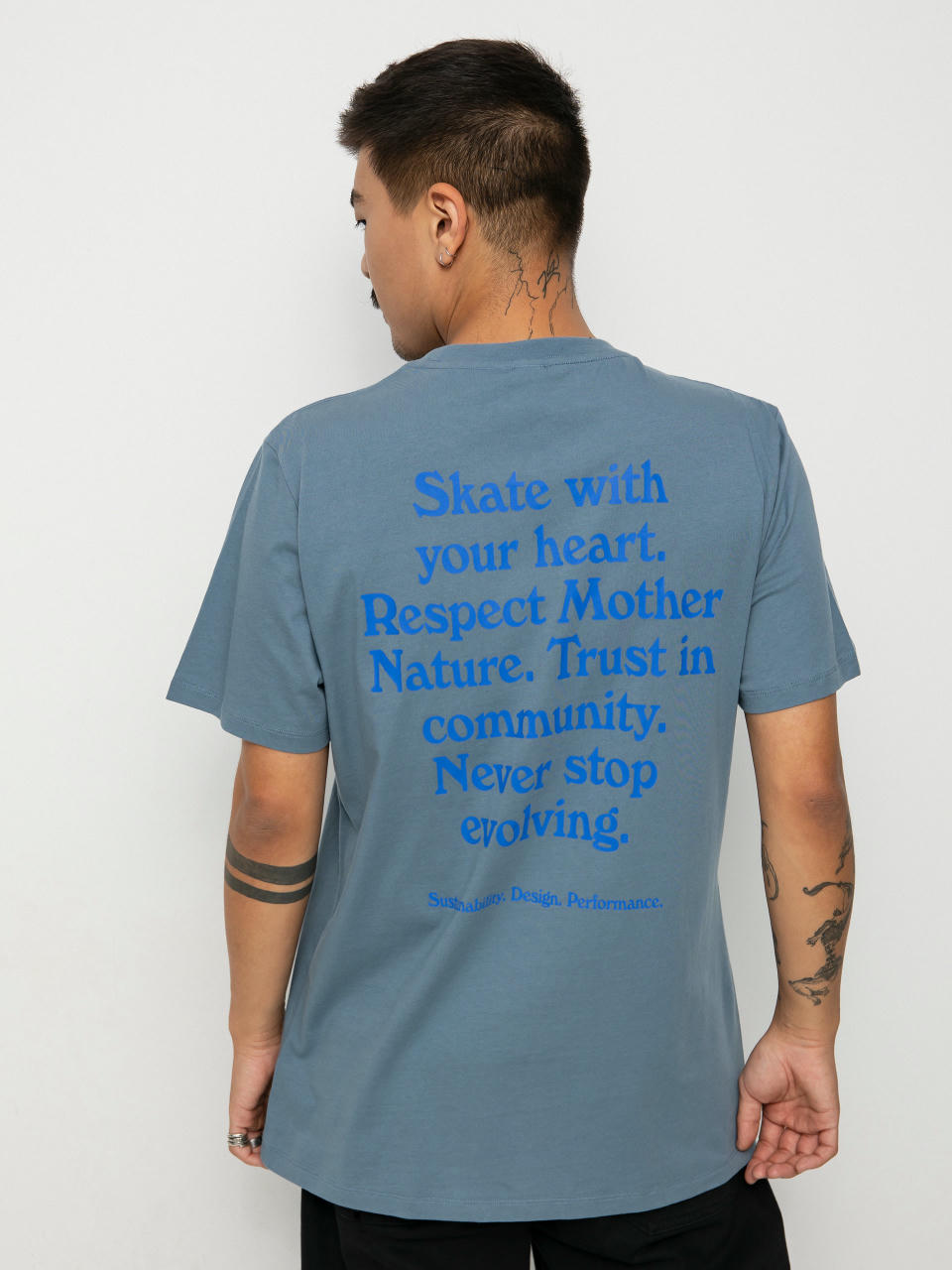 Tricou Cariuma Skate with your Heart (mirage blue)