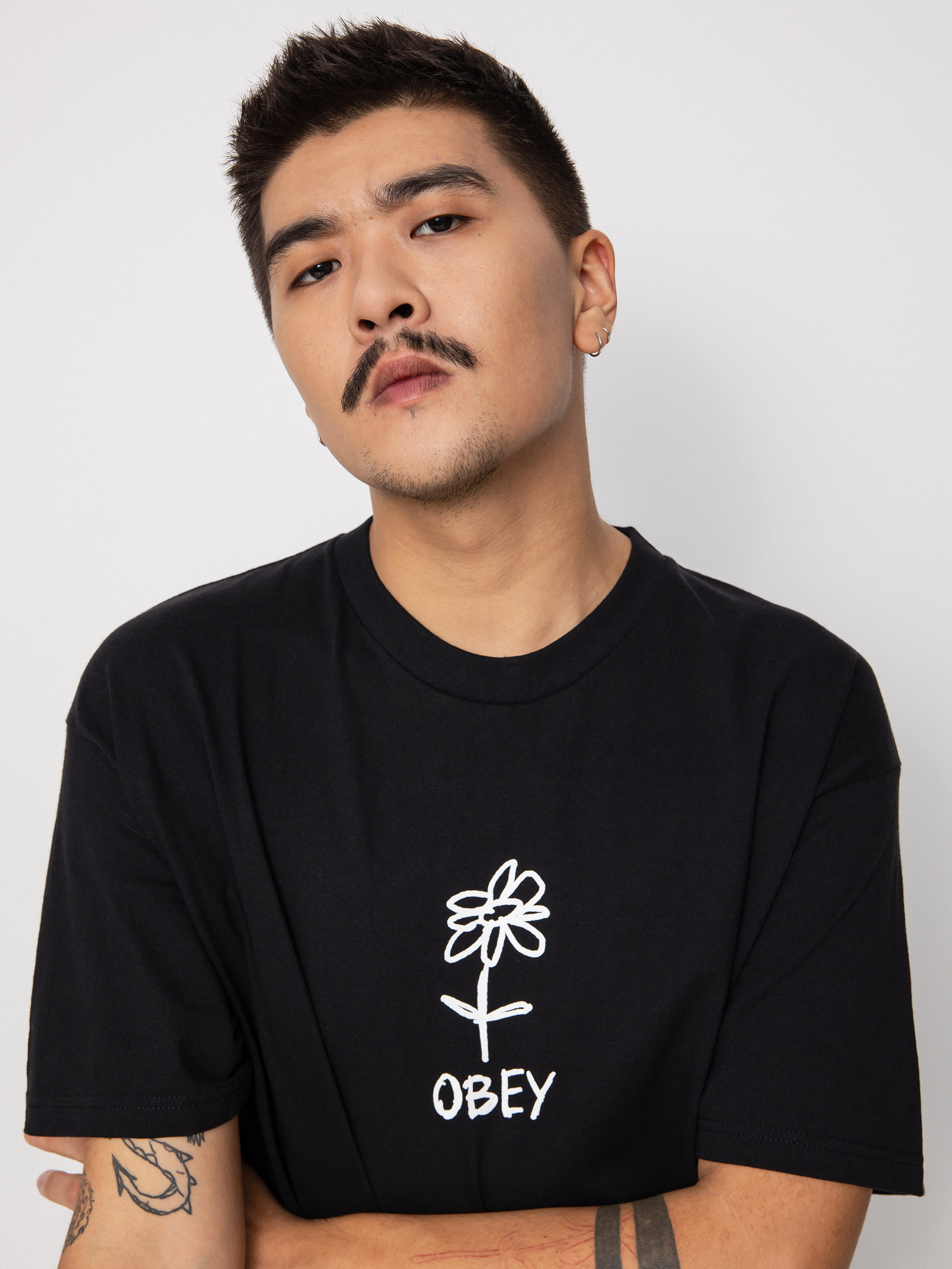 Tricou OBEY Obey Flower Doodle (black)