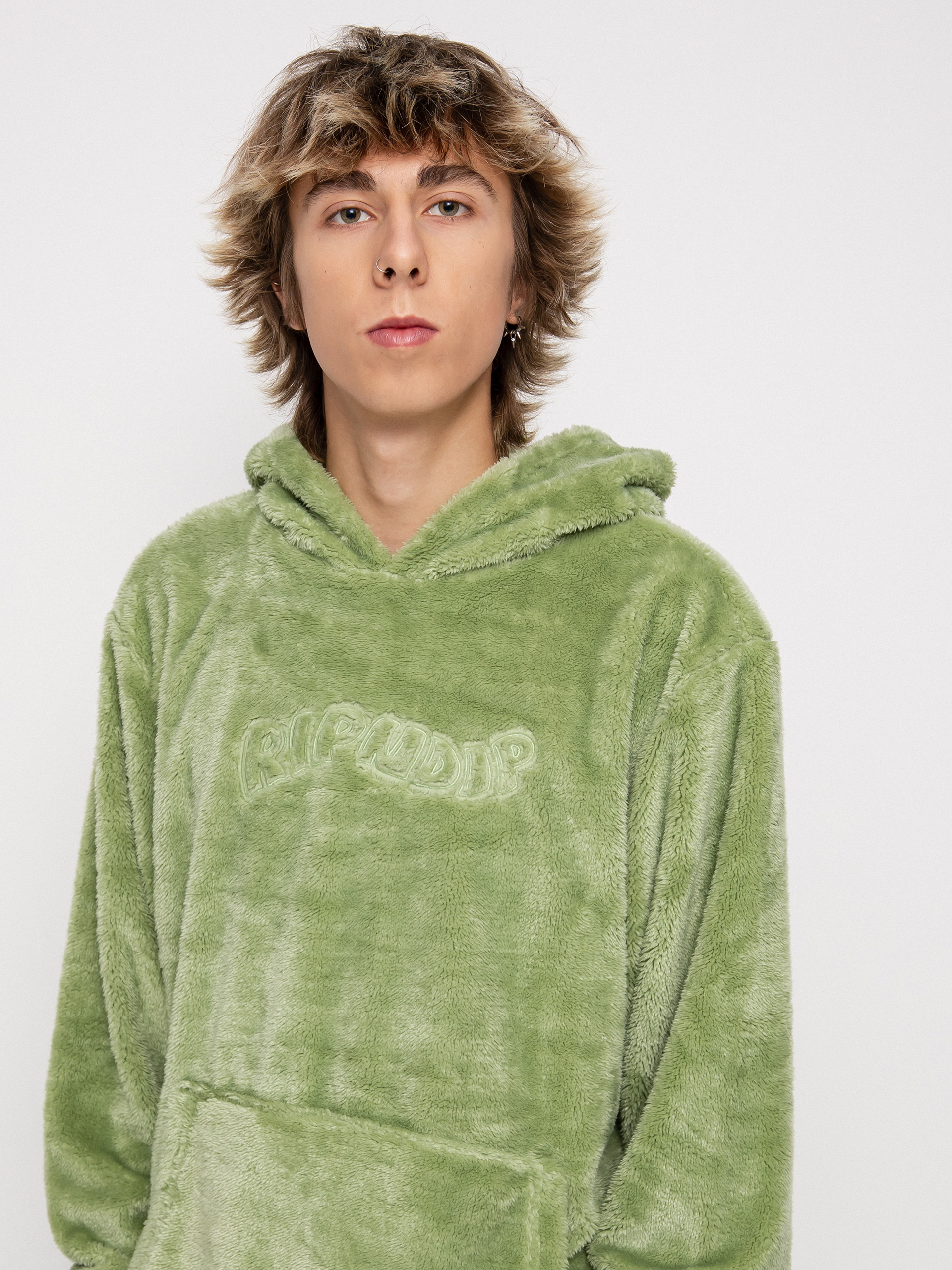 Hanorac cu glugă RipNDip Waves Sherpa HD (pistachio)