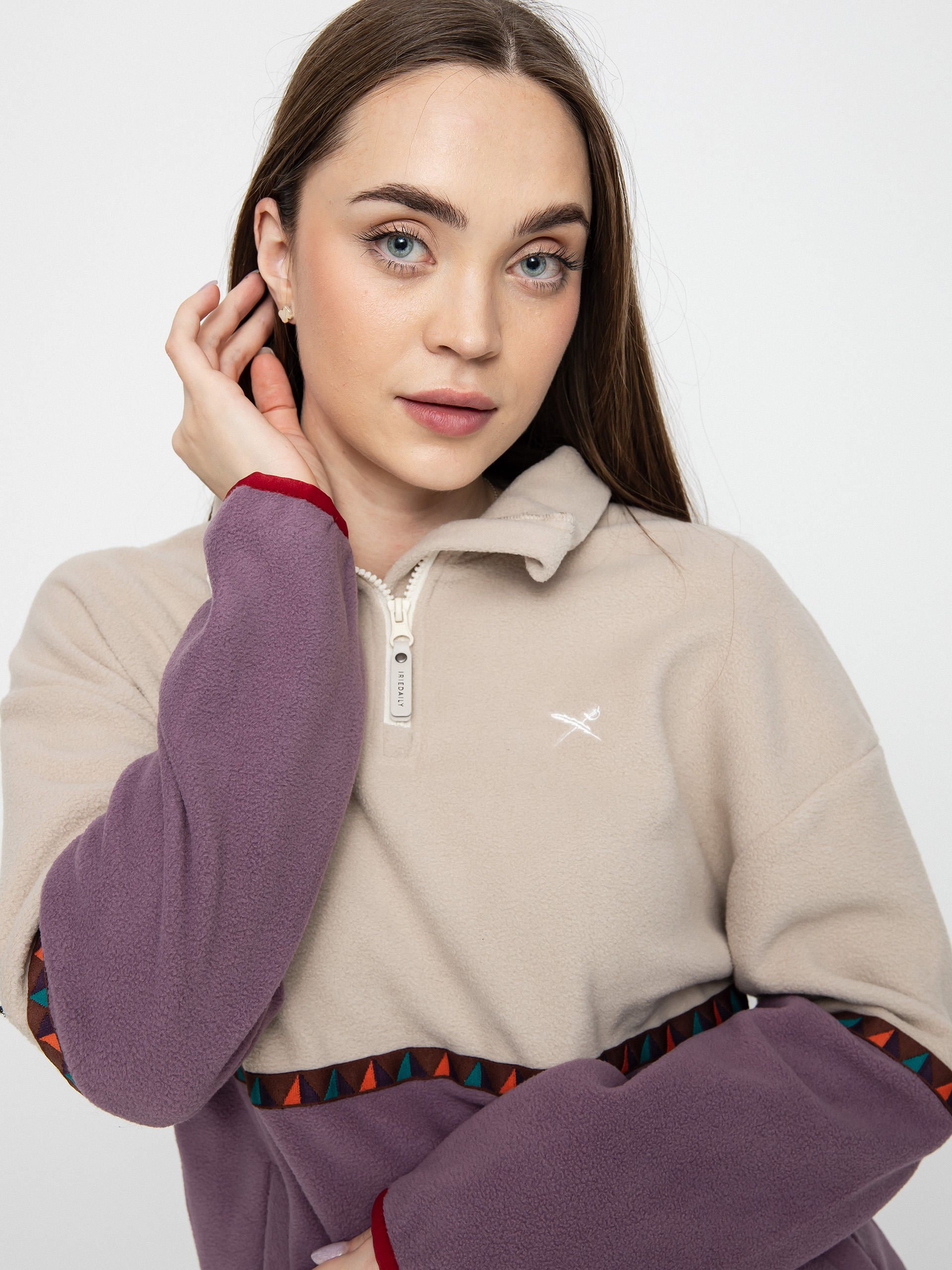 Pentru femei Hanorac din fleece Iriedaily Holina Fleece Troyer (beige)