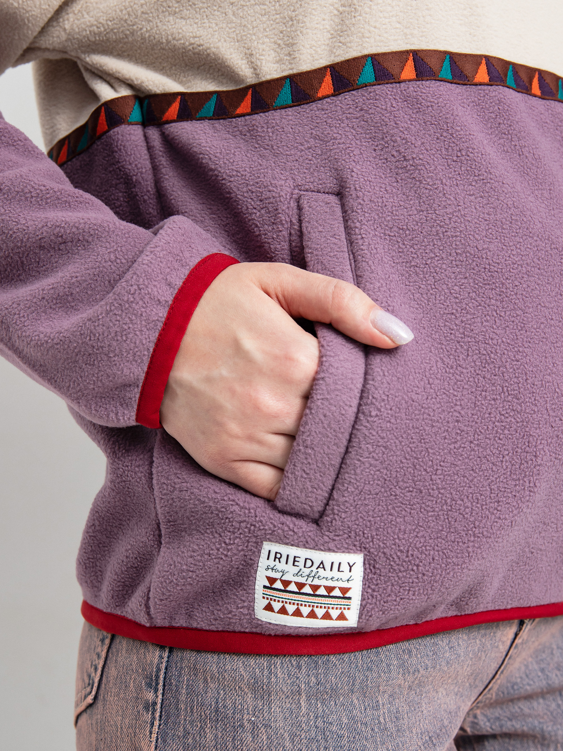 Pentru femei Hanorac din fleece Iriedaily Holina Fleece Troyer (beige)