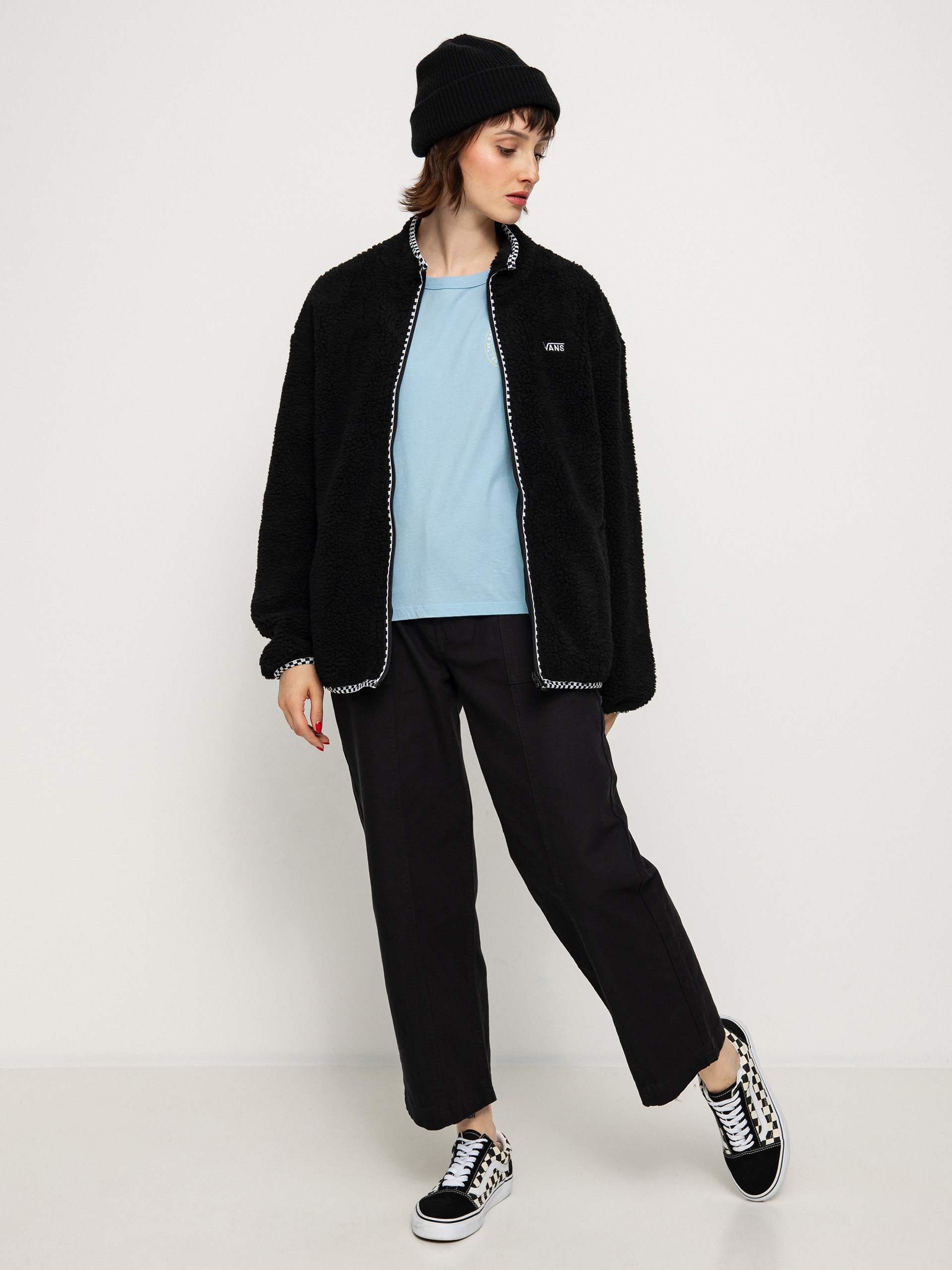 Hanorac din fleece Vans Griffen Ls Rpf Zip Wmn (black)