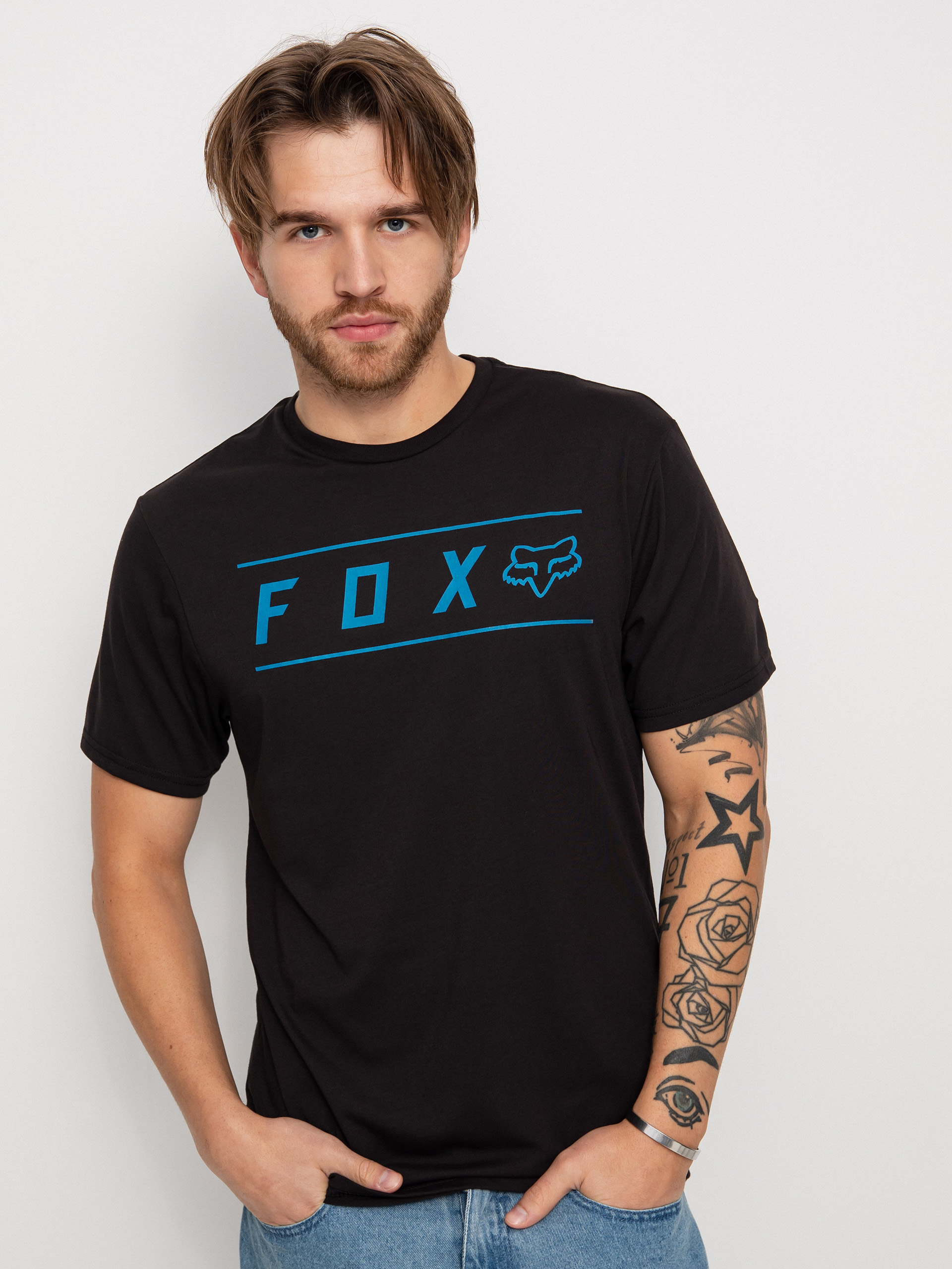 Tricou Fox Pinnacle Tech (blk/blu)