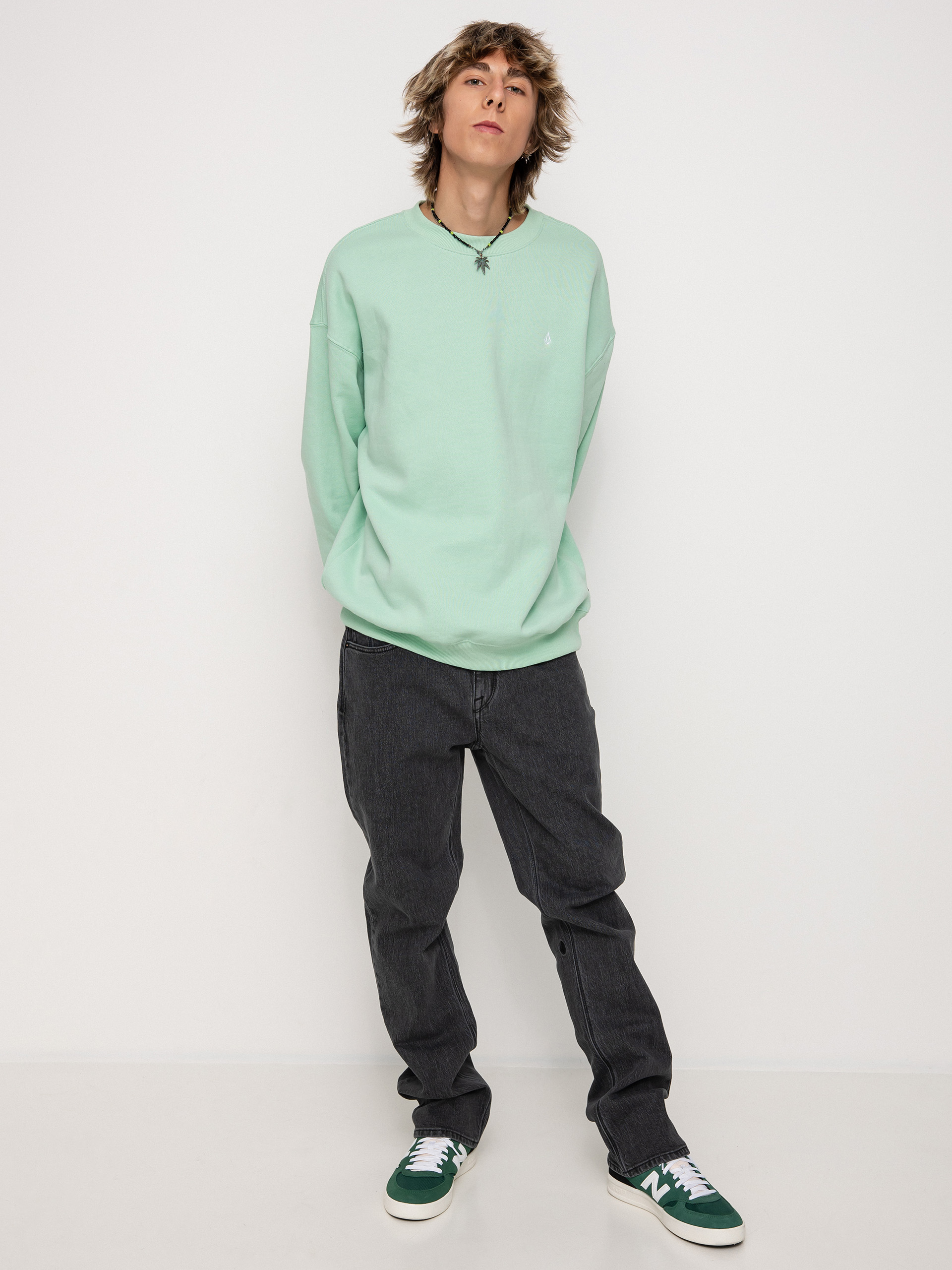 Hanorac Volcom Single Stone Crew (lichen green)
