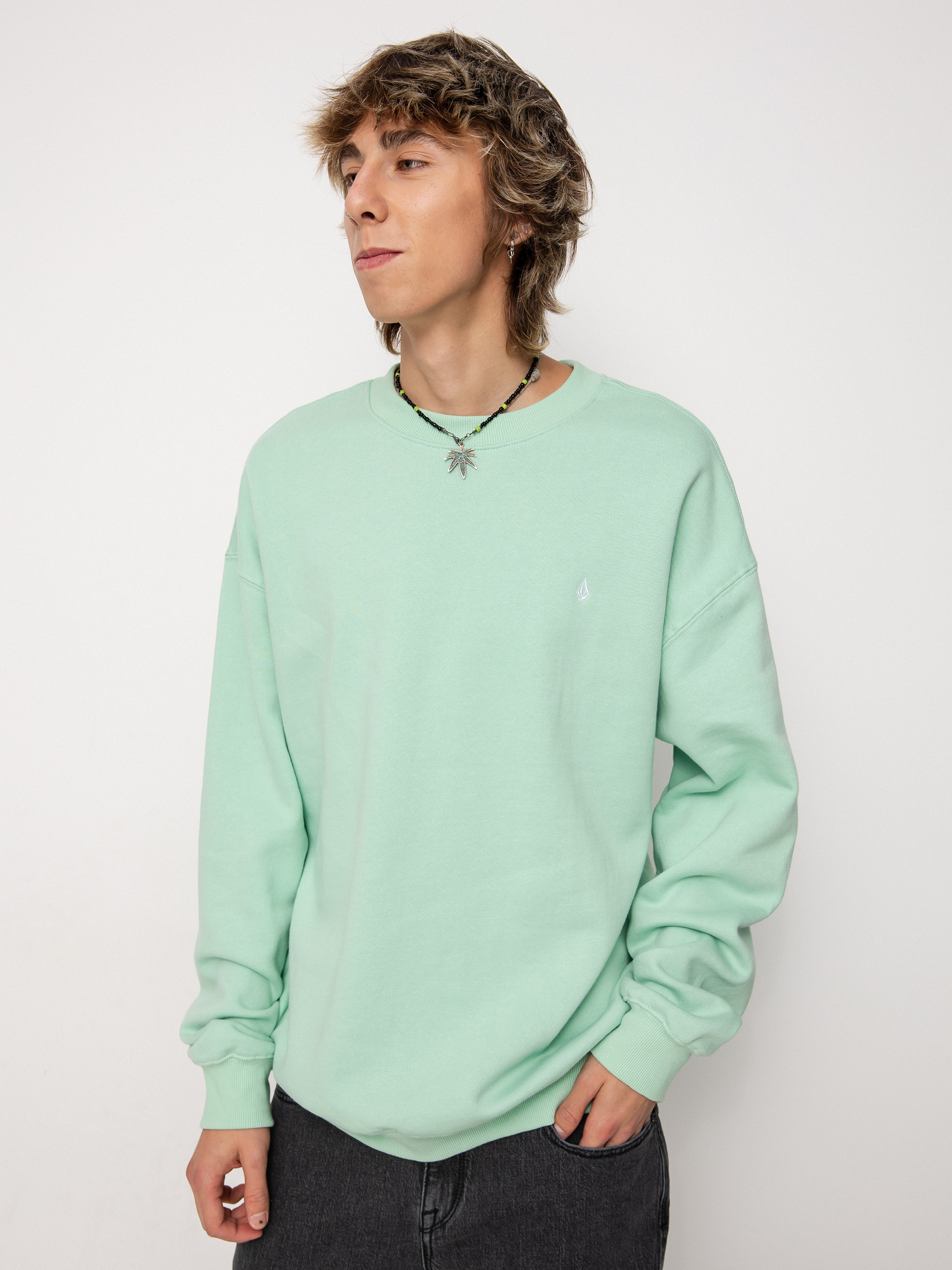 Hanorac Volcom Single Stone Crew (lichen green)