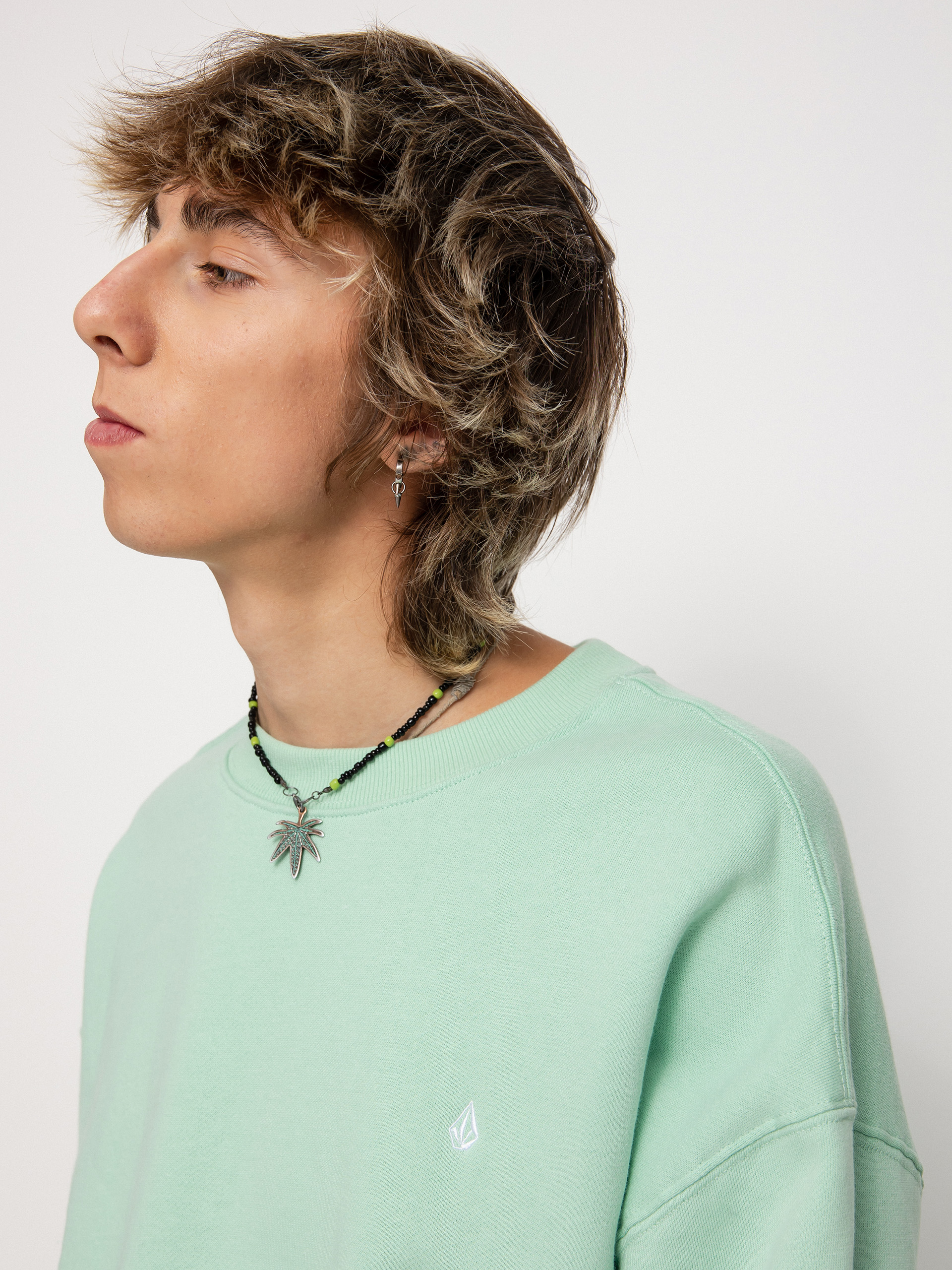 Hanorac Volcom Single Stone Crew (lichen green)