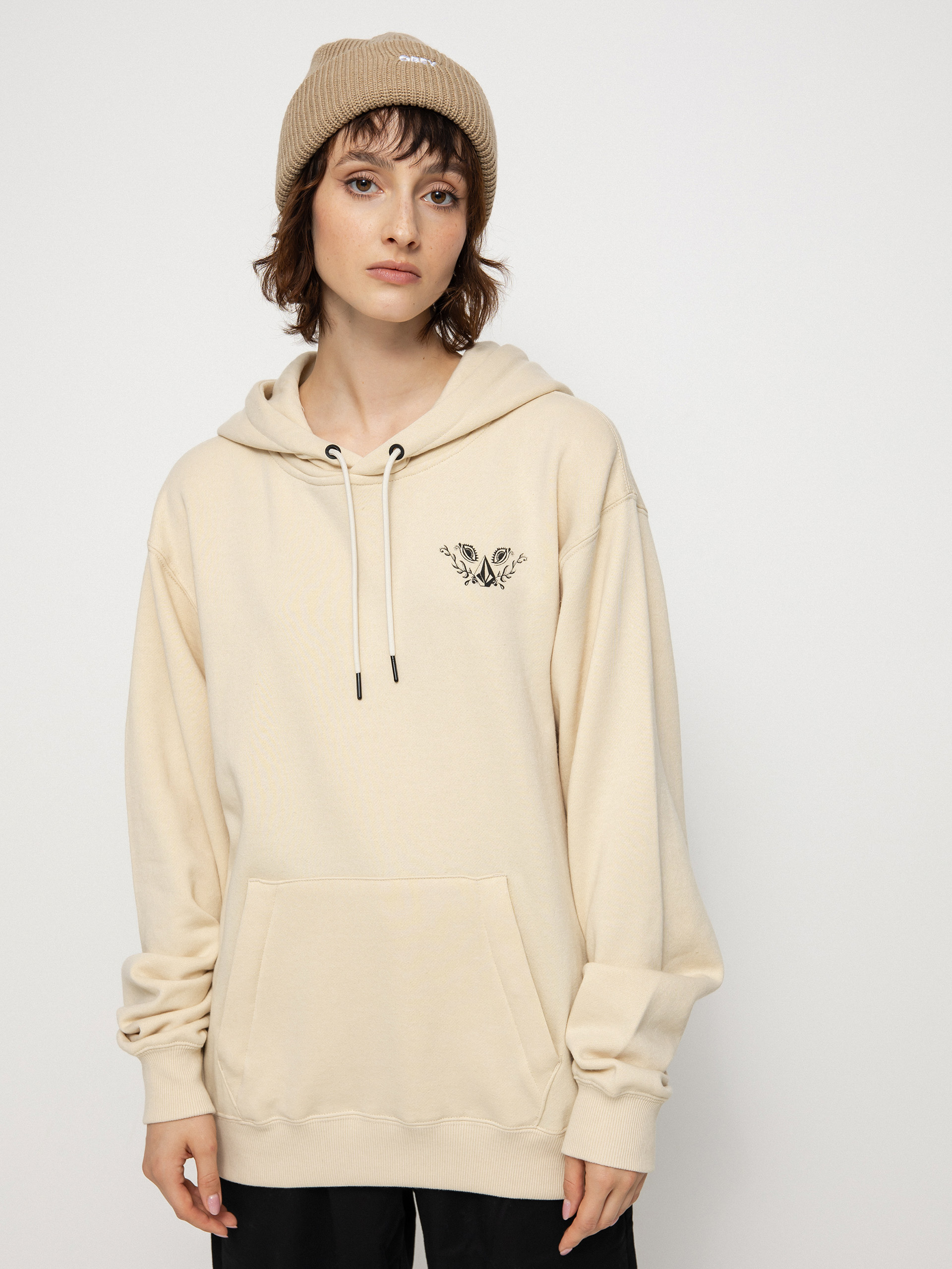 Hanorac cu glugă Volcom Melancon HD Wmn (off white)