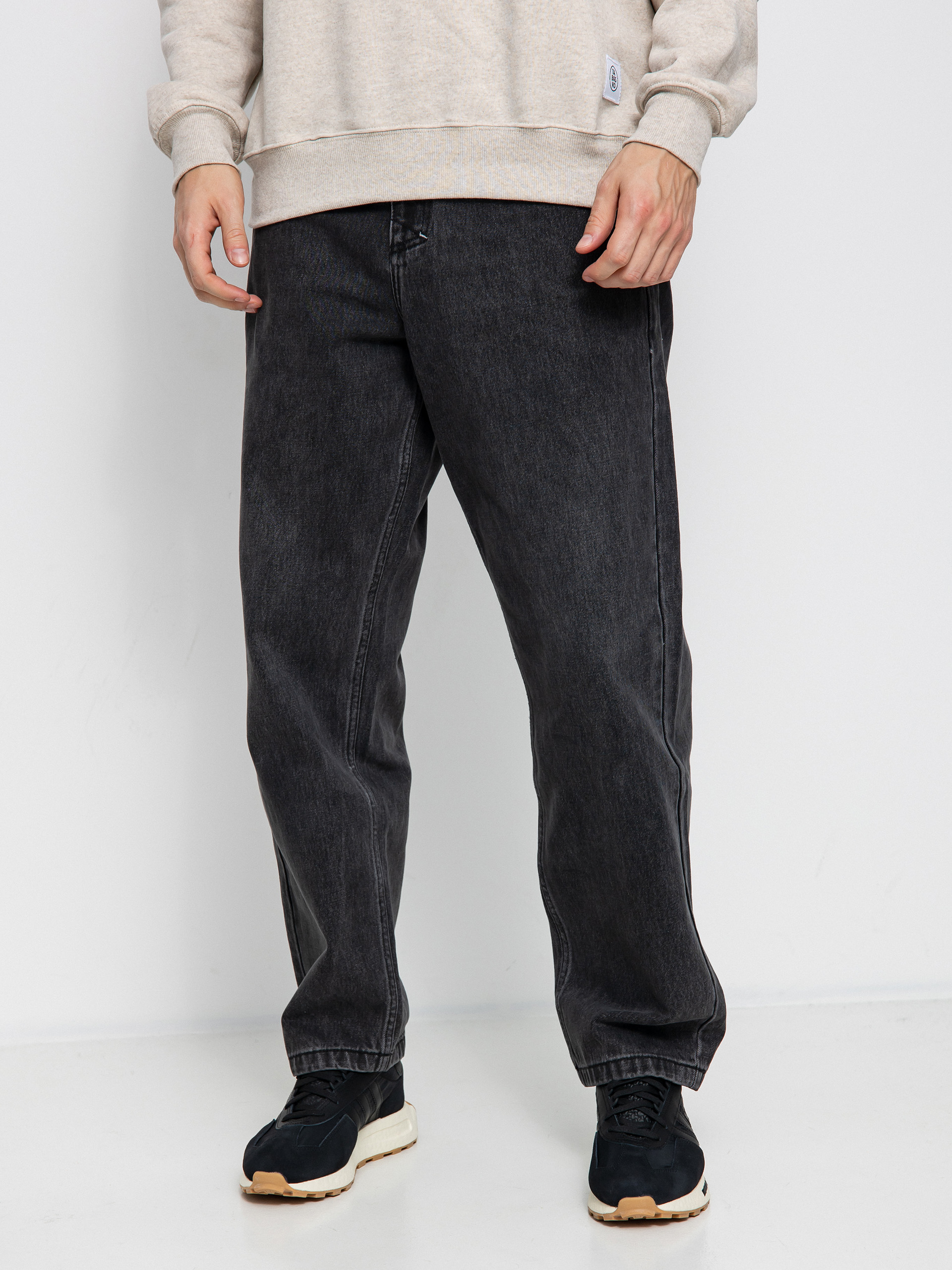 Pantaloni MassDnm Slang Jeans Baggy Fit - negru (black washed)