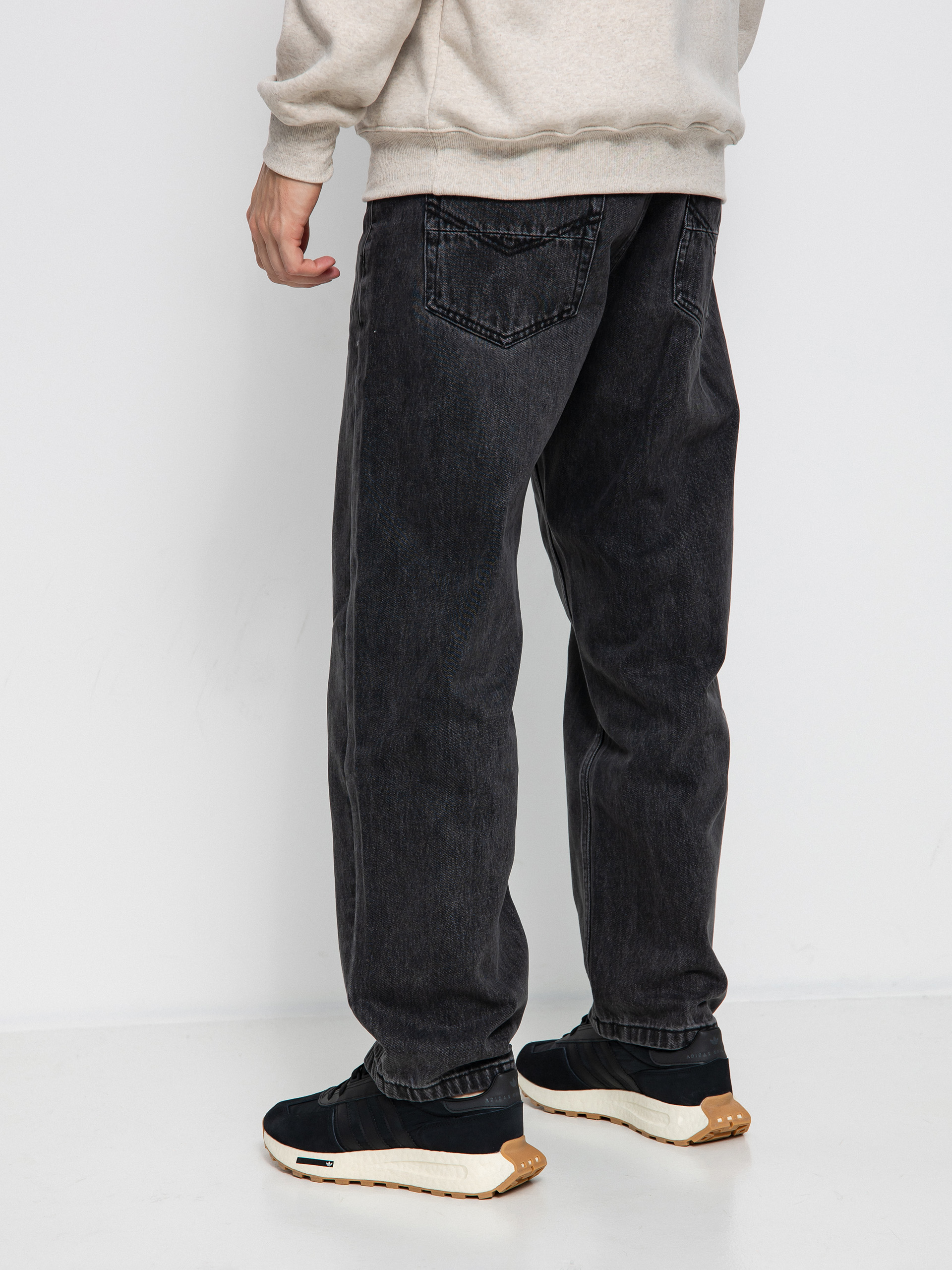 Pantaloni MassDnm Slang Jeans Baggy Fit (black washed)