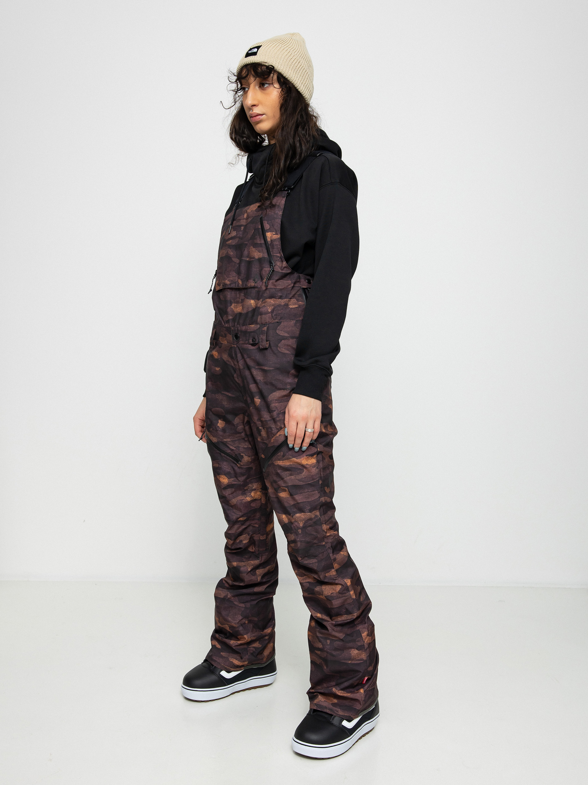 Pentru femei Pantaloni pentru snowboard Volcom Elm Stretch Gore Bib Overall (dusk camo)