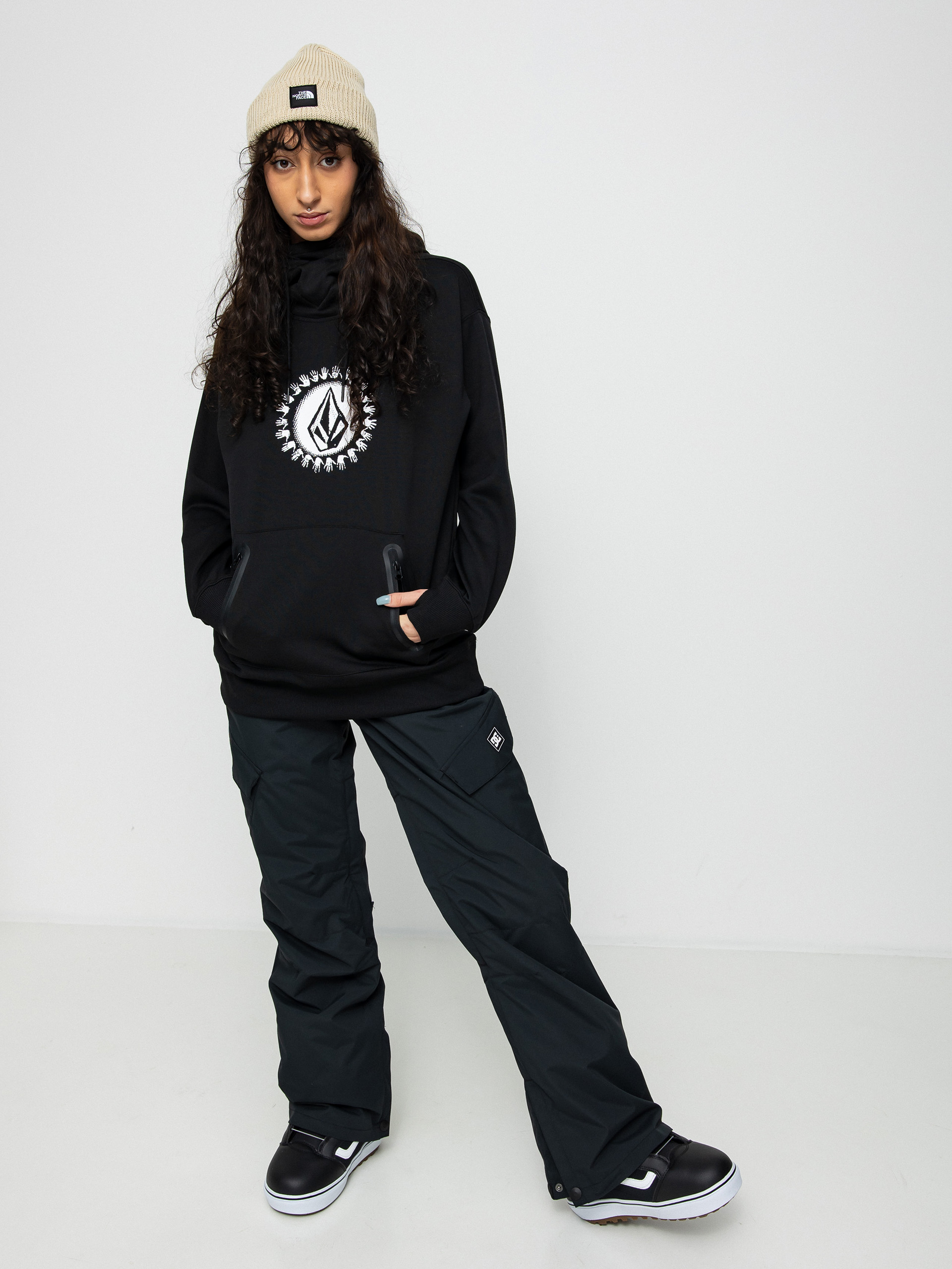 Pentru femei Hanorac termic Volcom z kapturem Spring Shred HD (black)