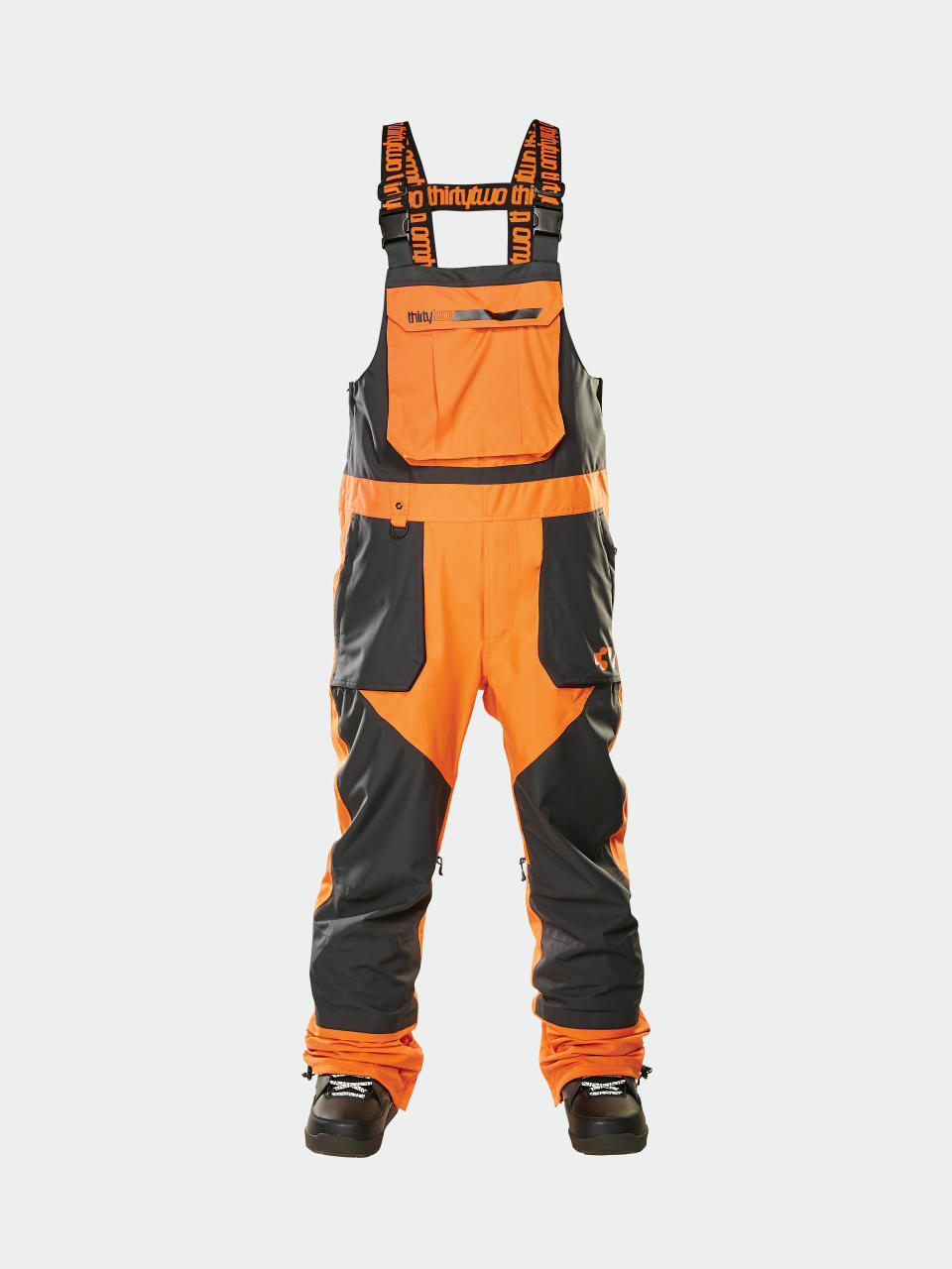 Pentru bărbați Pantaloni pentru snowboard ThirtyTwo Basement Bib (orange)