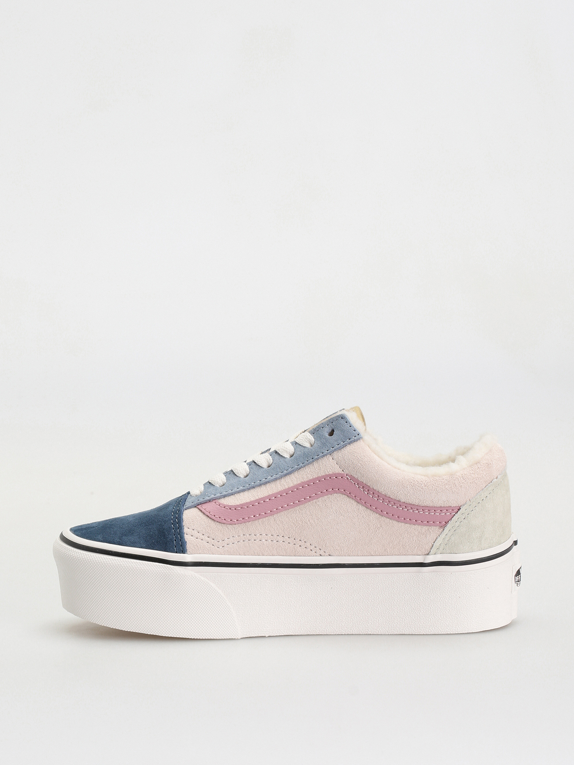 Pantofi Vans Old Skool Stackform (pig suede/sherpa multi color)