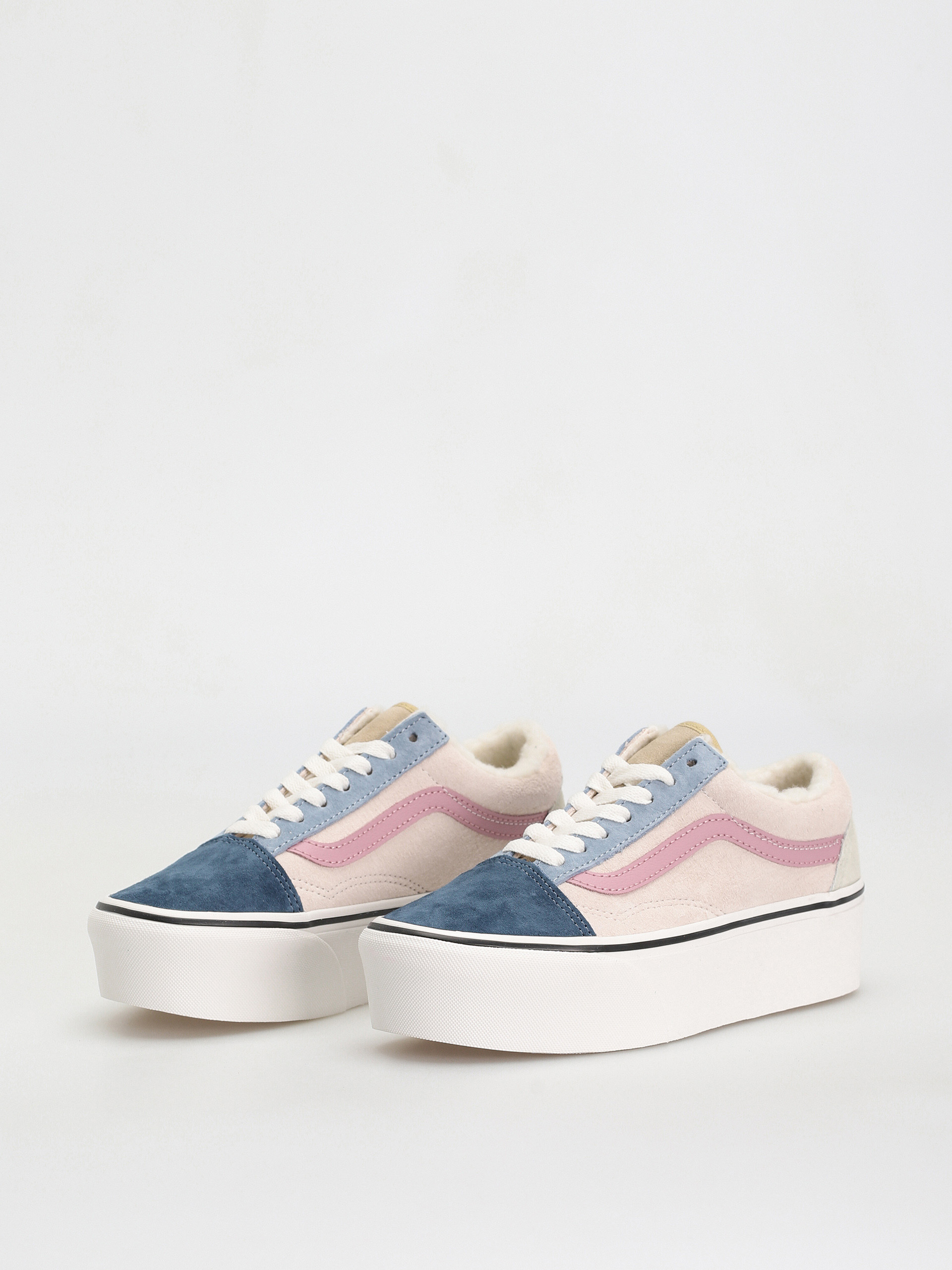 Pantofi Vans Old Skool Stackform (pig suede/sherpa multi color)