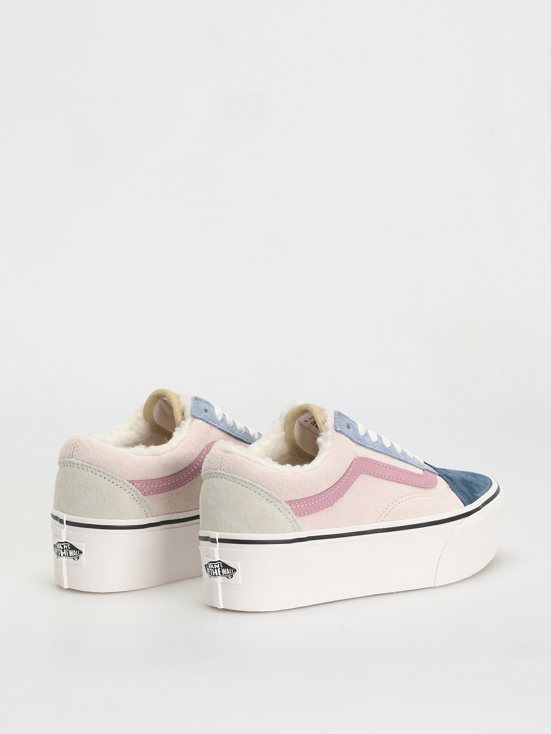 Pantofi Vans Old Skool Stackform (pig suede/sherpa multi color)