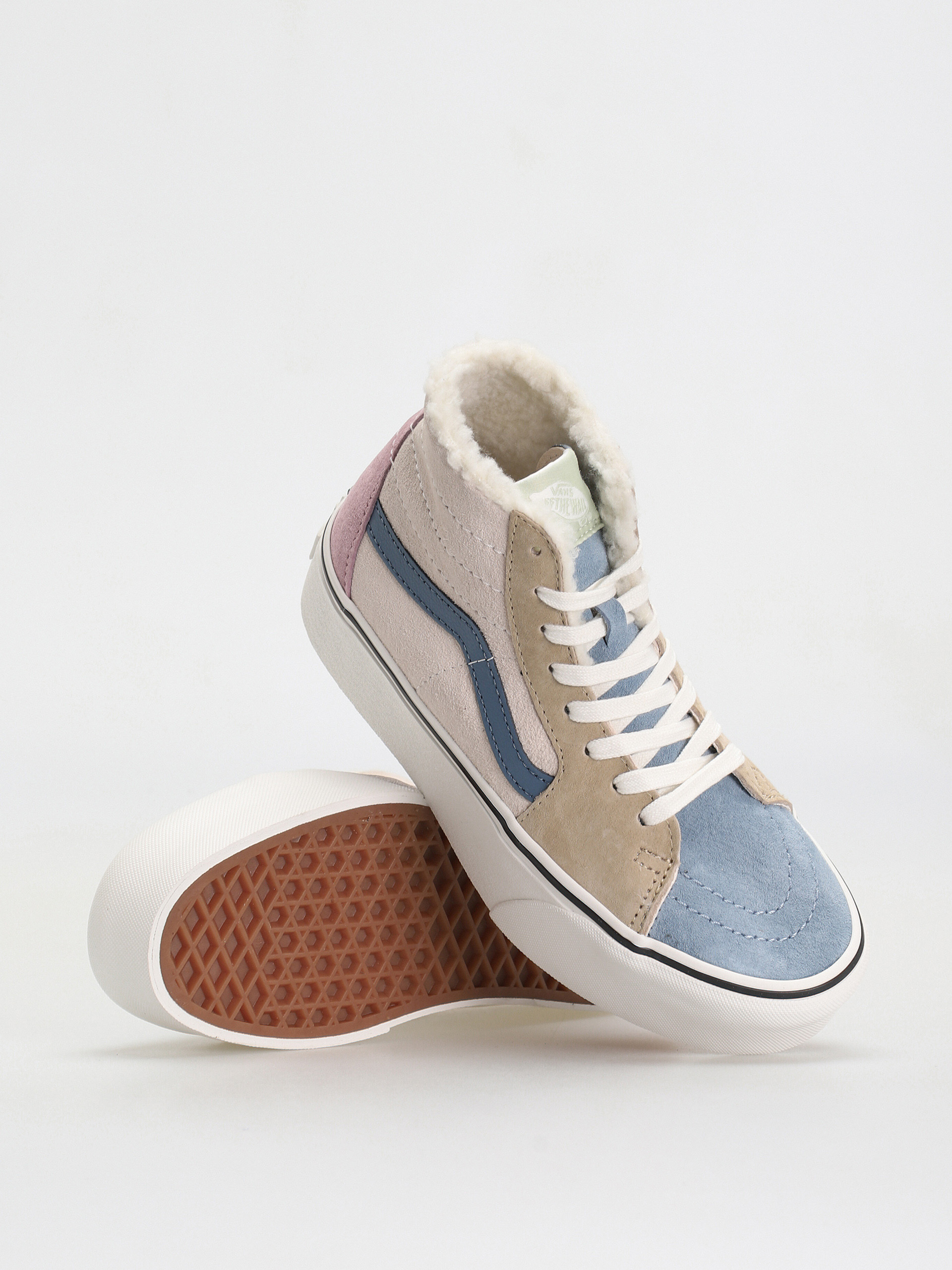 Pantofi Vans Sk8 Hi Tapered Stackform (pig suede/sherpa multi color)