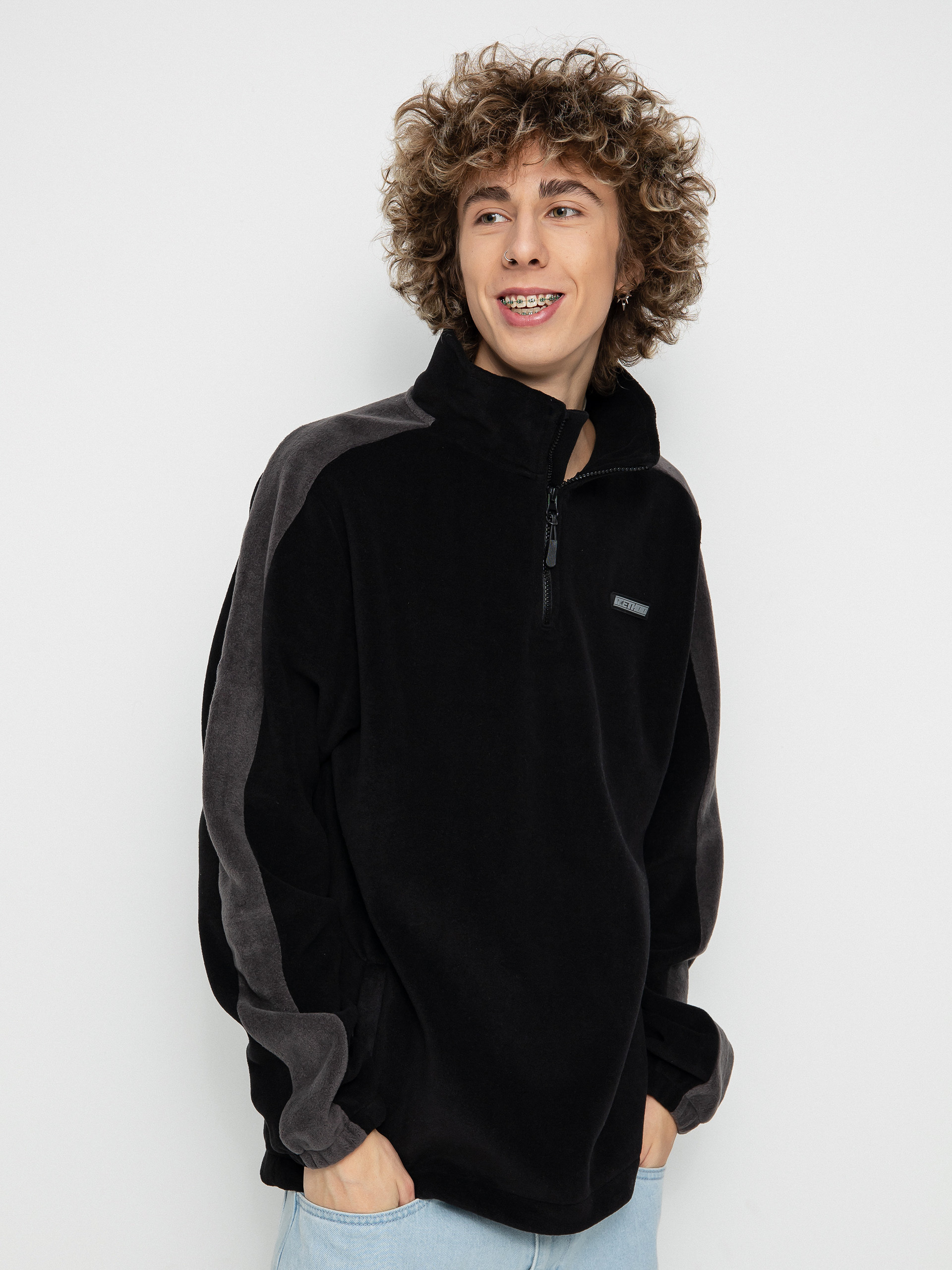 Hanorac din fleece Method Fast Times 1/4 Zip (black/dark grey)