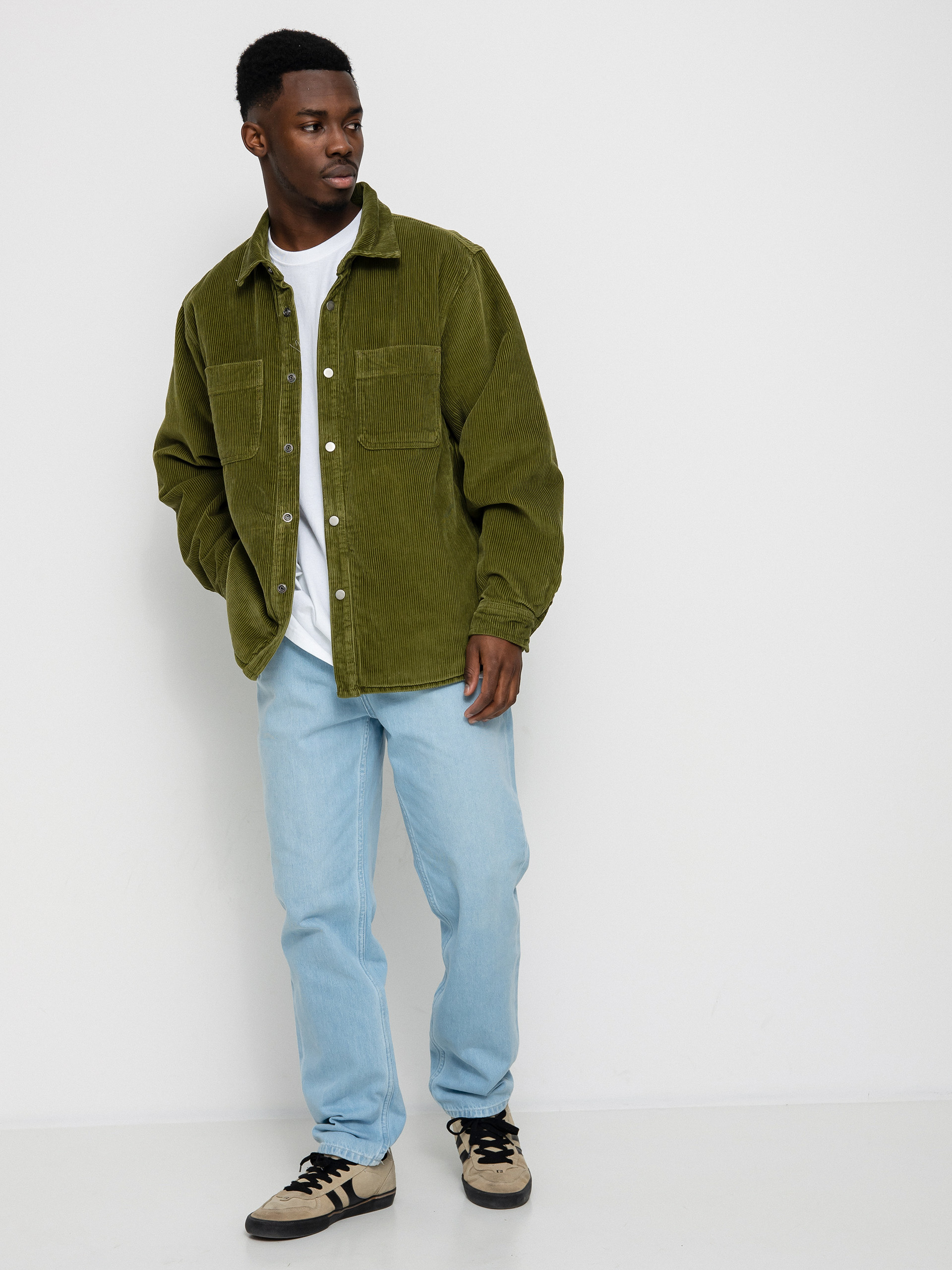 Geacă Stussy Cord Quilted Overshirt (olive)