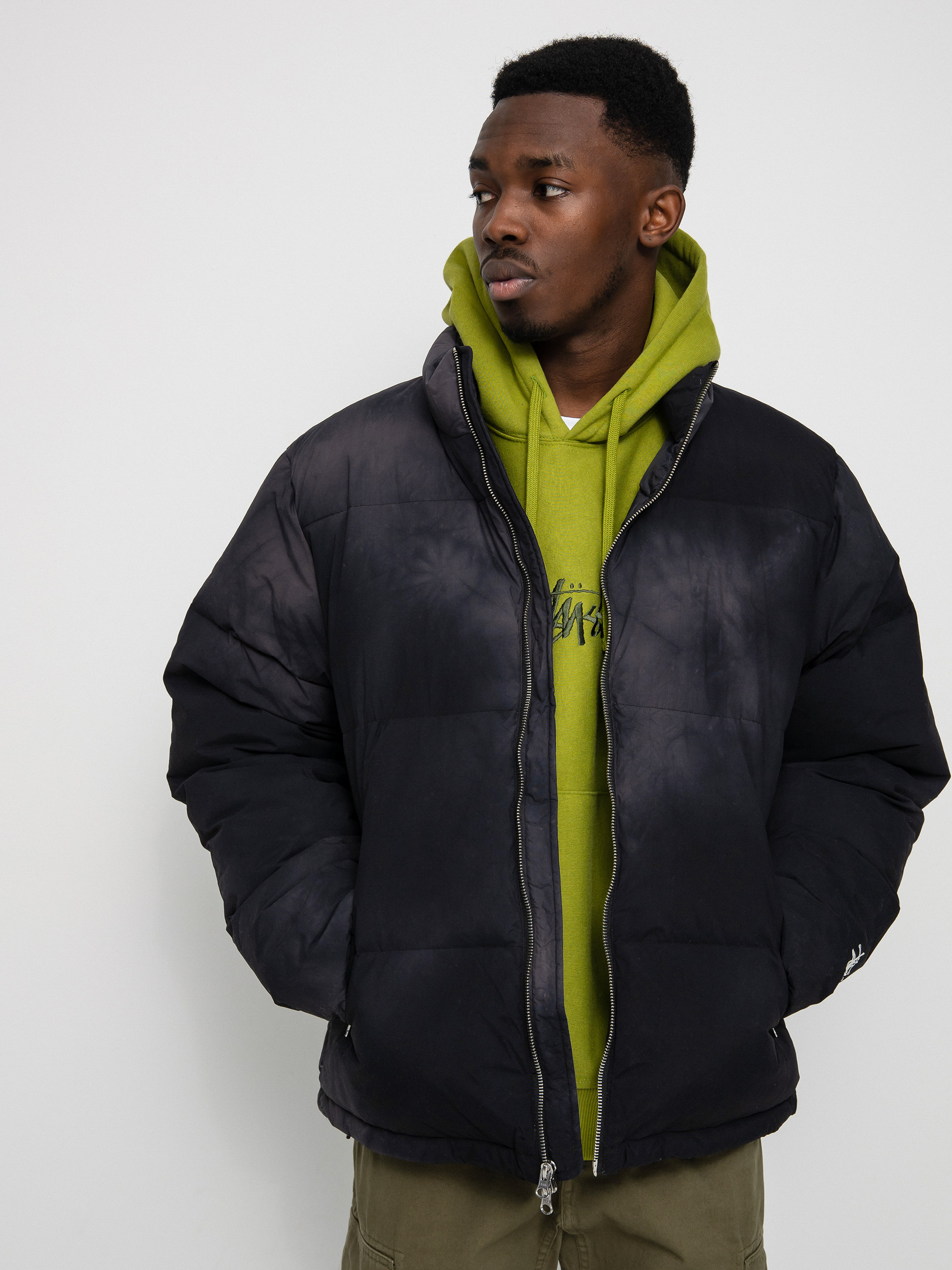 Geacă Stussy Recycled Nylon Down Puffer - negru (vintage black)