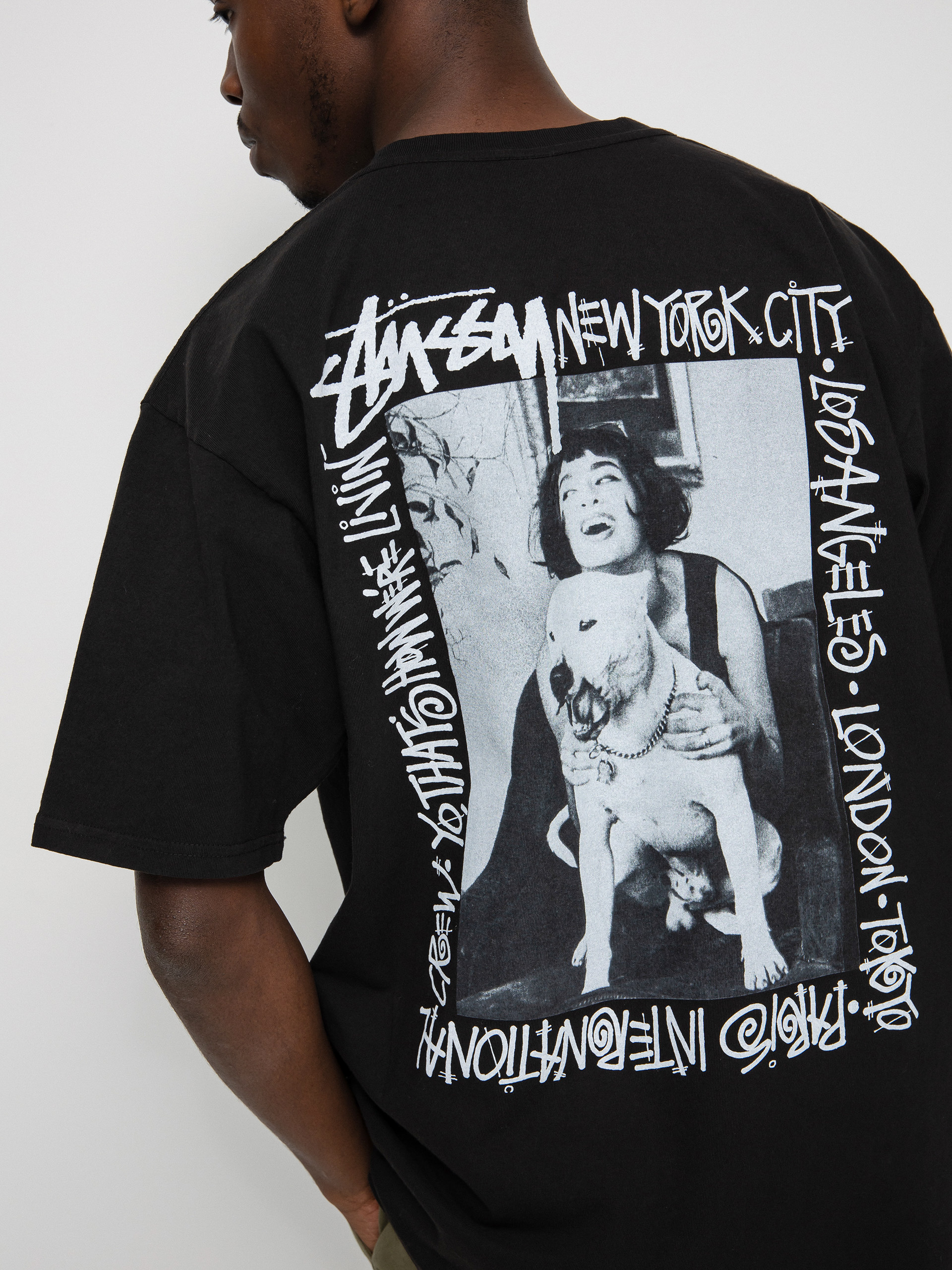 Tricou Stussy How We Re Livin Pig. Dyed (black)