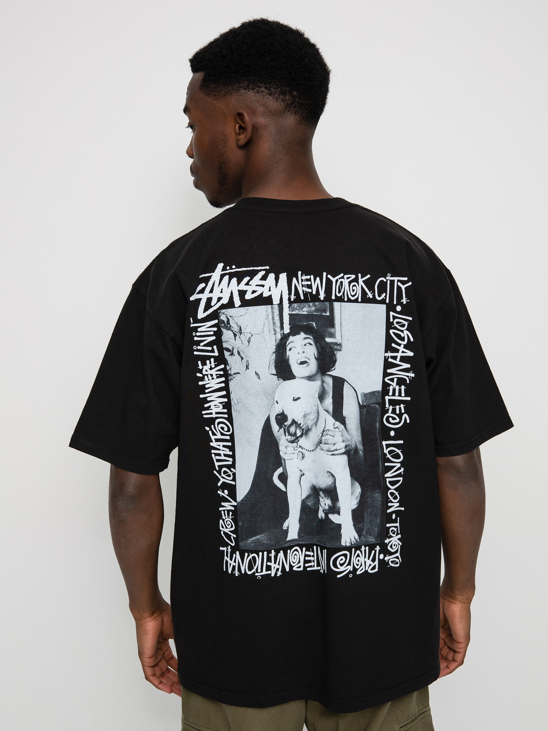 Tricou Stussy How We Re Livin Pig. Dyed (black)