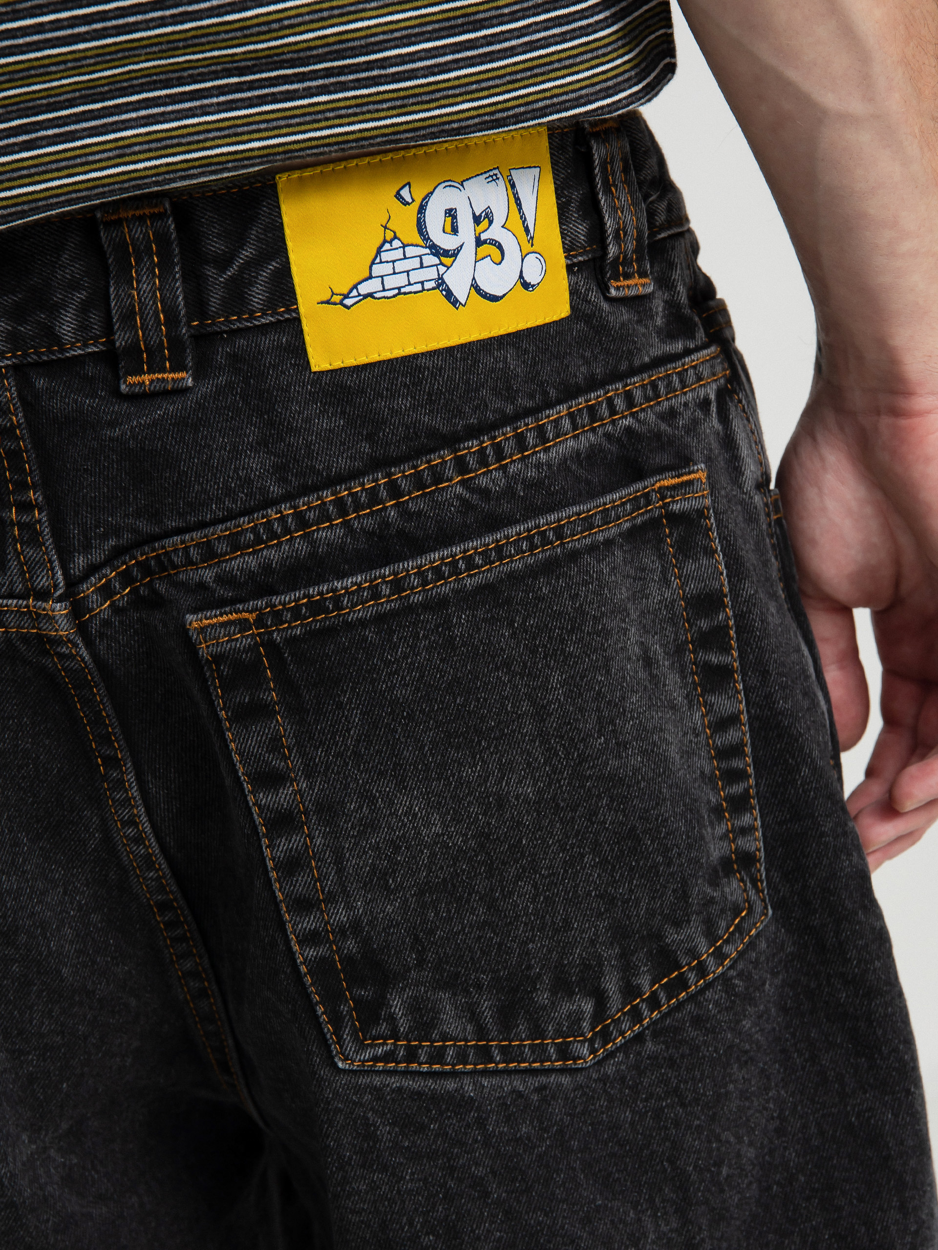 Pantaloni Polar Skate 93 Denim (washed black)