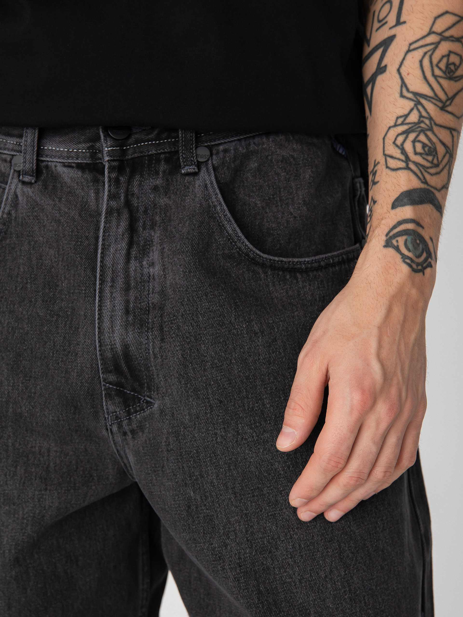 Pantaloni MassDnm Craft Jeans Baggy Fit (black washed)