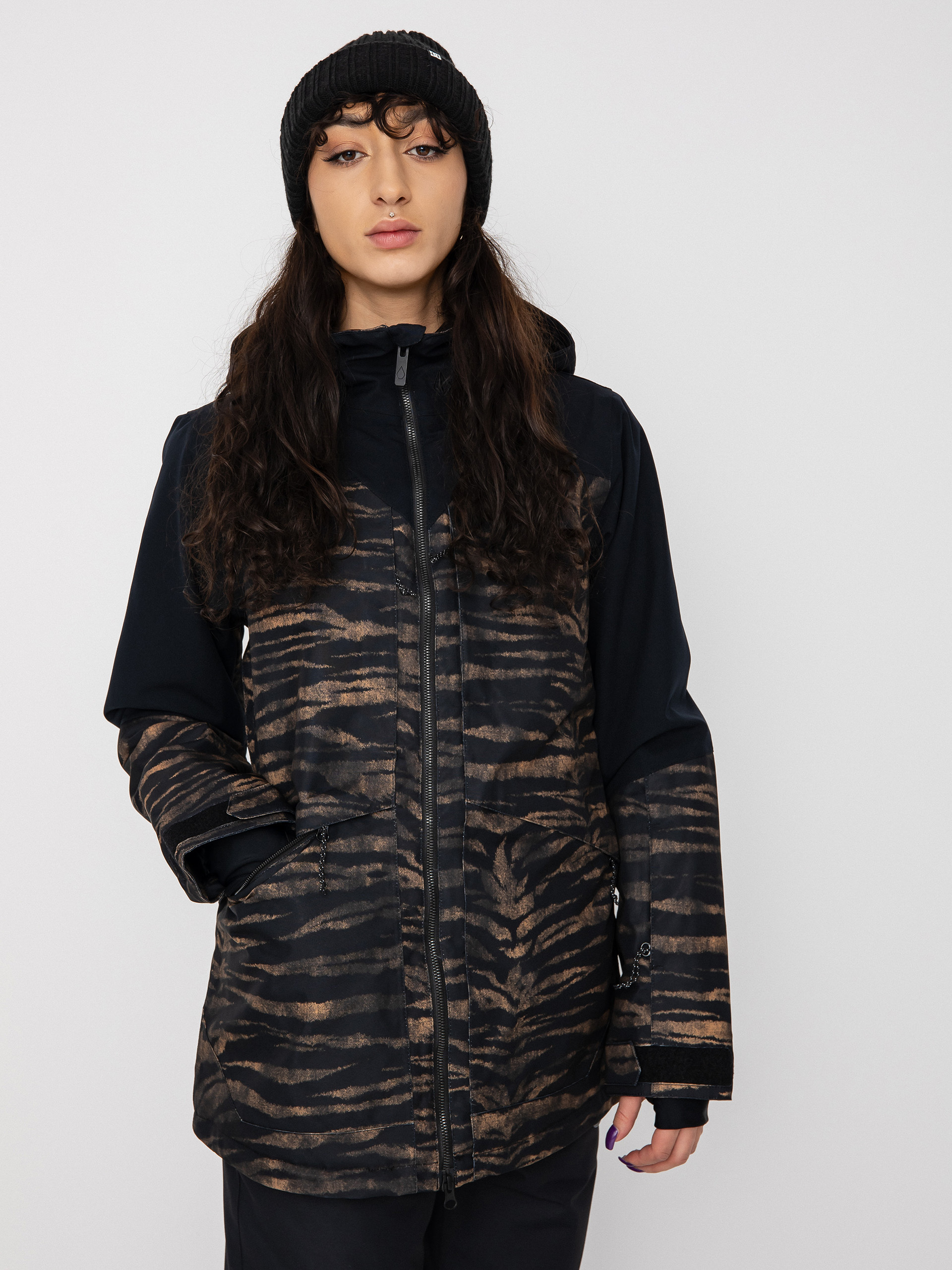 Pentru femei Geacă de snowboard Volcom Shelter 3D Stretch (tiger print)