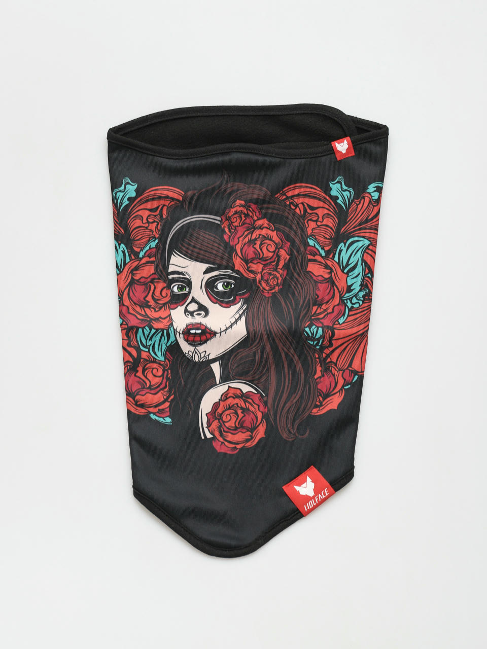 Wolface Bandana La Santa Muerte Roses (black)