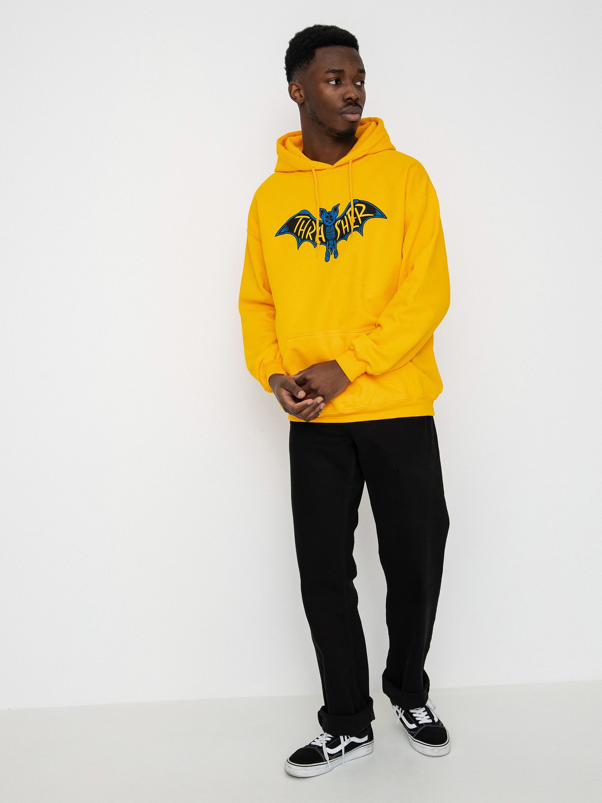 Hanorac cu glugă Thrasher Bat HD (gold)