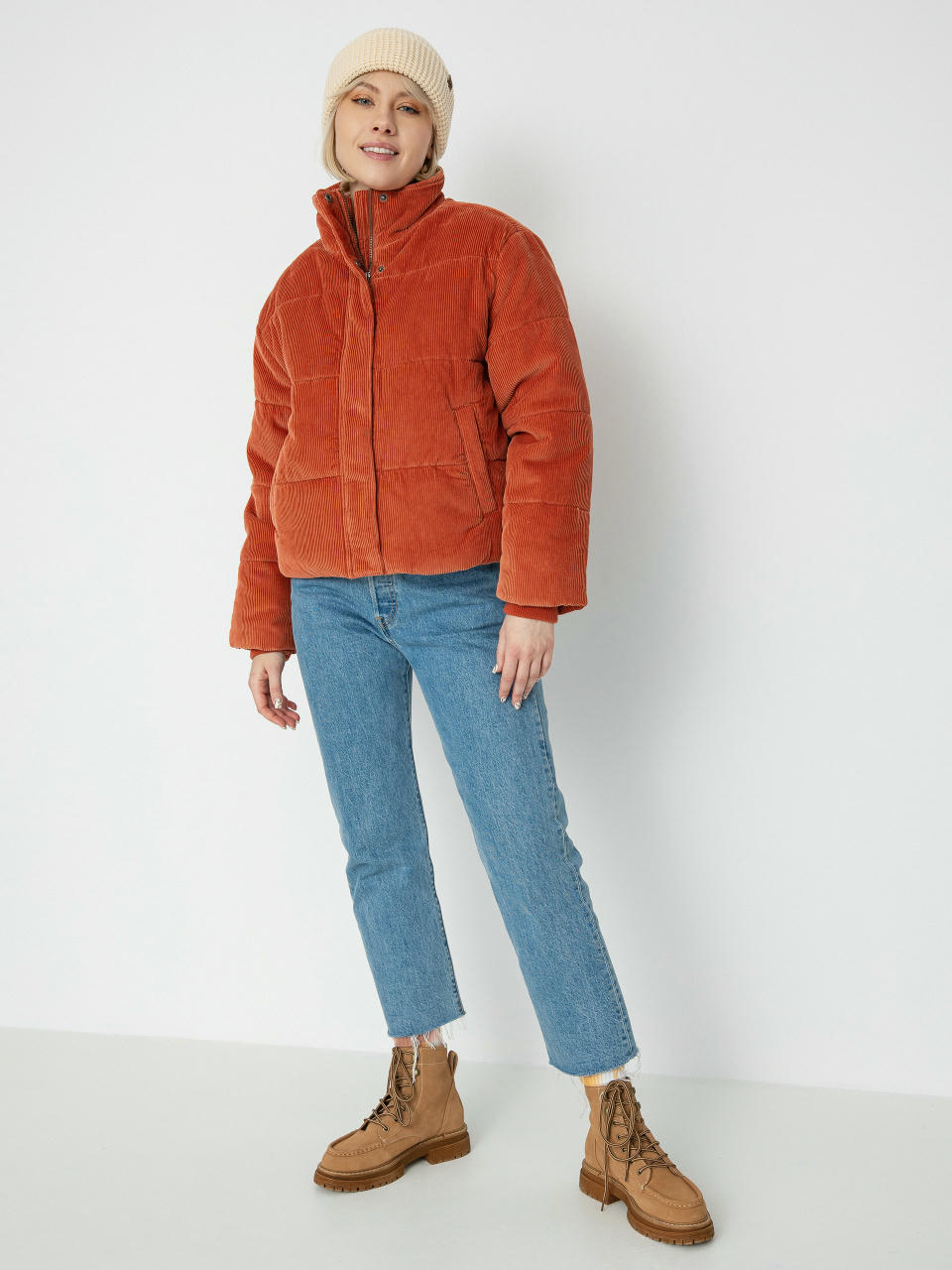 Geacă RVCA Eezeh Puffer Wmn (cinnamon)