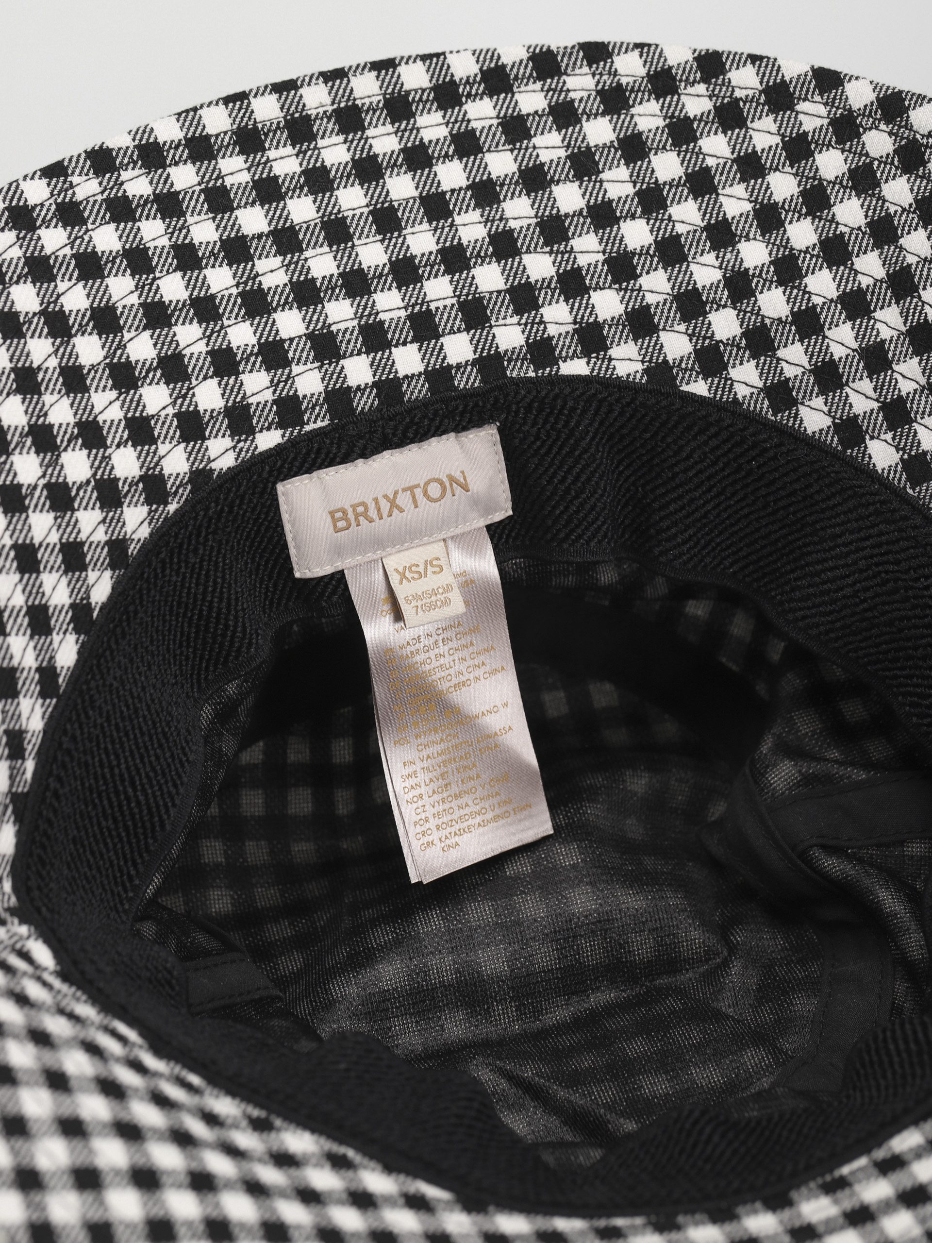 Pălărie Brixton Petra Packable Bucket Hat (black gingham)