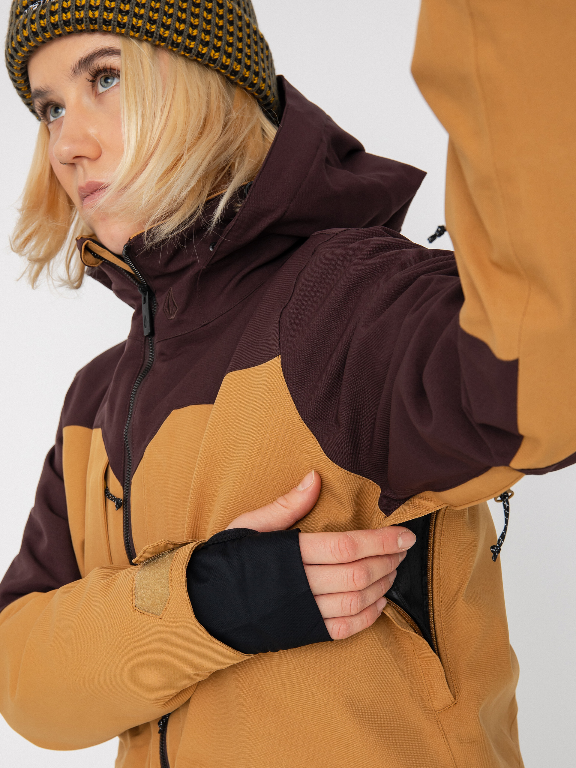 Pentru femei Geacă de snowboard Volcom Shelter 3D Stretch (caramel)