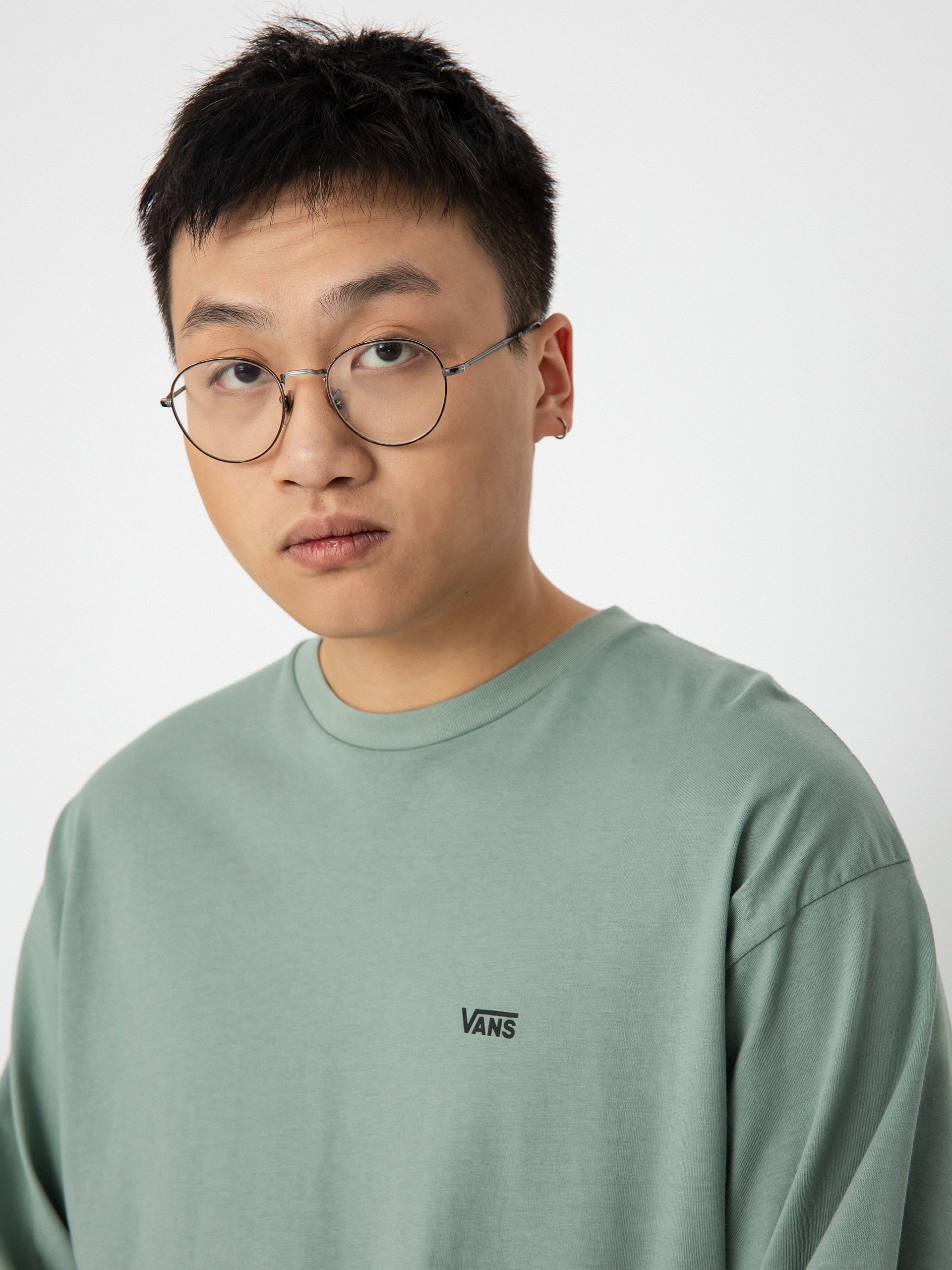 Longsleeve Vans Left Chest Hit (chinois green/black)