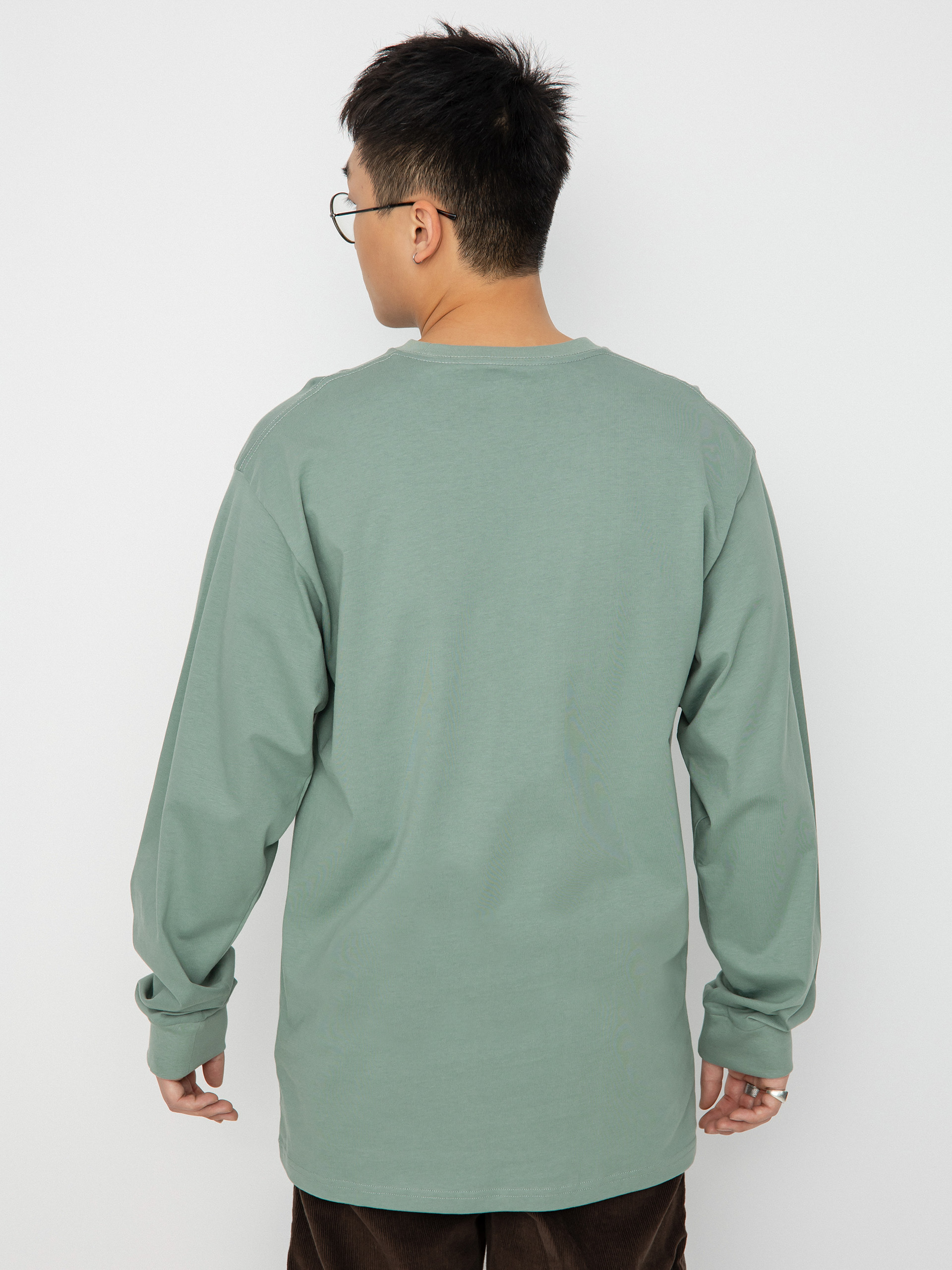 Longsleeve Vans Left Chest Hit (chinois green/black)