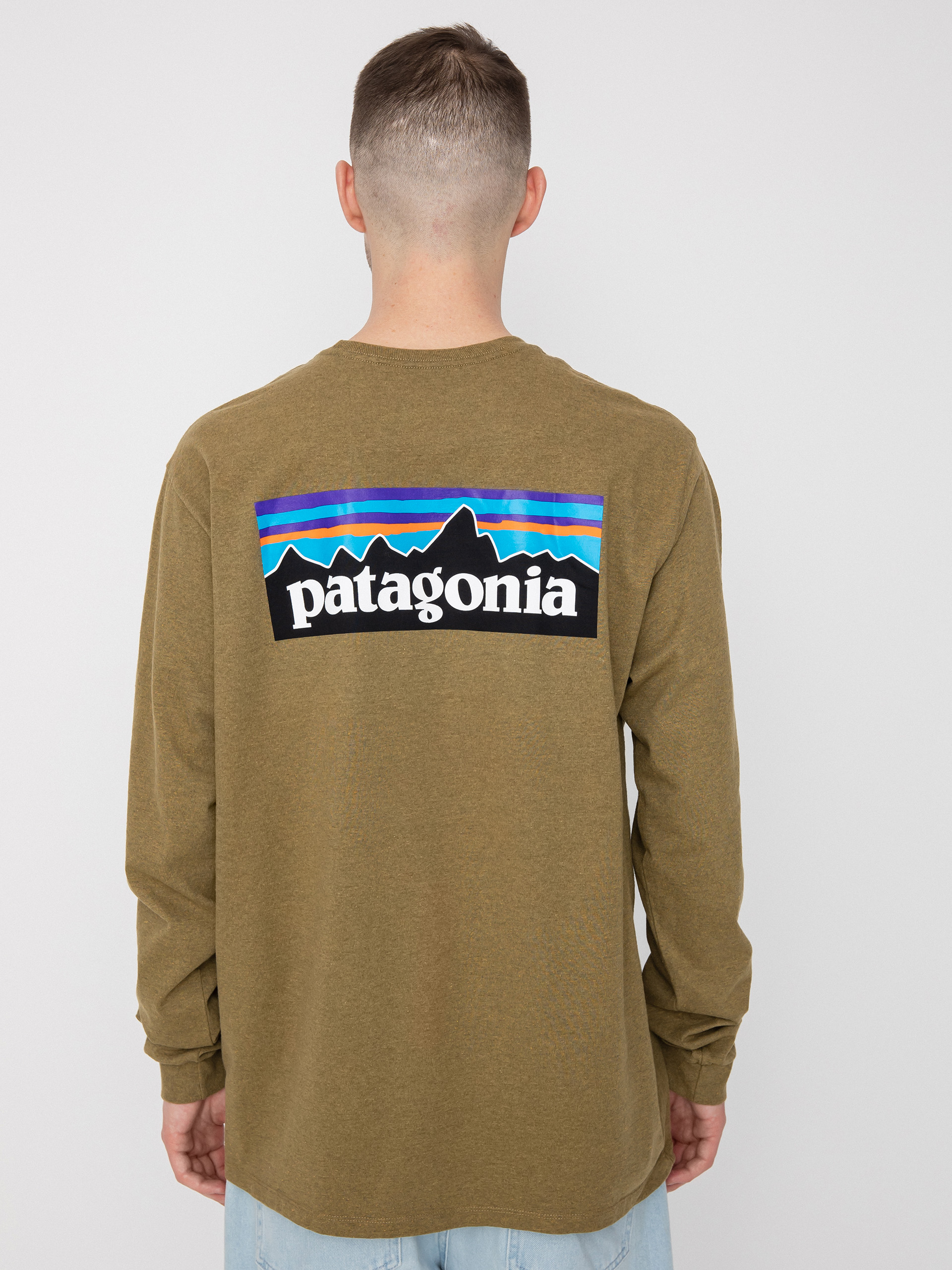 Longsleeve Patagonia P 6 Logo Responsibili (moray khaki)